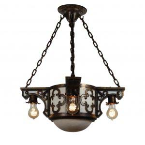 Antique Inverted Dome Chandelier, Gothic Revival-0