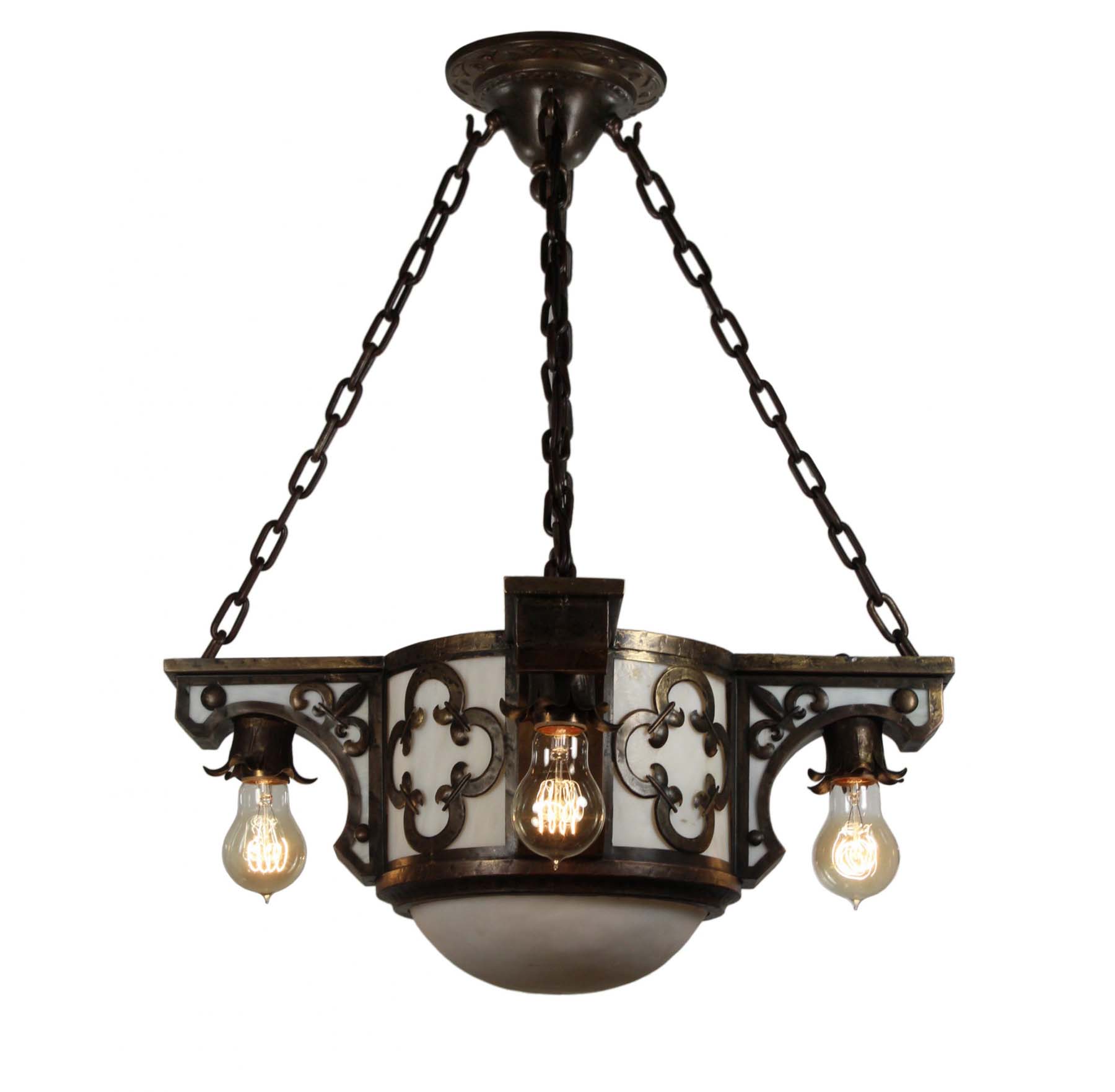 Antique Inverted Dome Chandelier, Gothic Revival-0