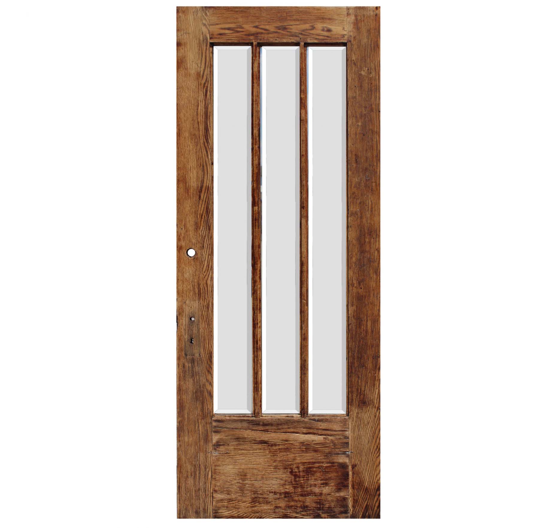 SOLD Salvaged 34" Oak Craftsman Door with Beveled Glass-0