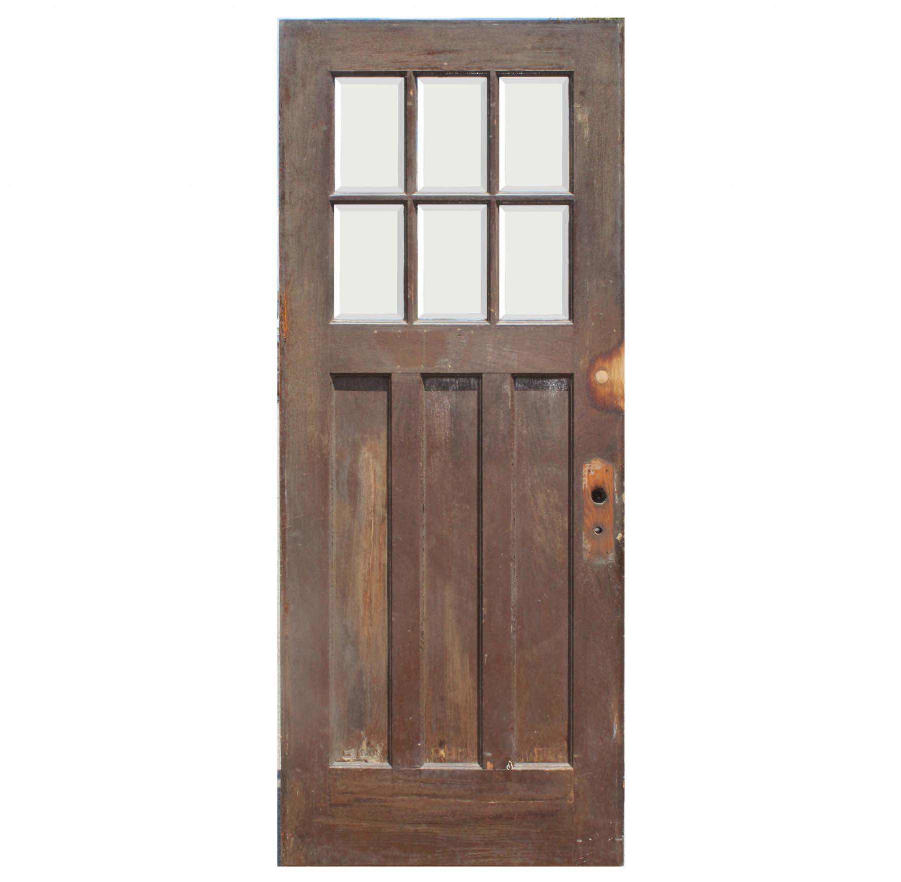 SOLD Reclaimed 34” Door with Beveled Glass-0