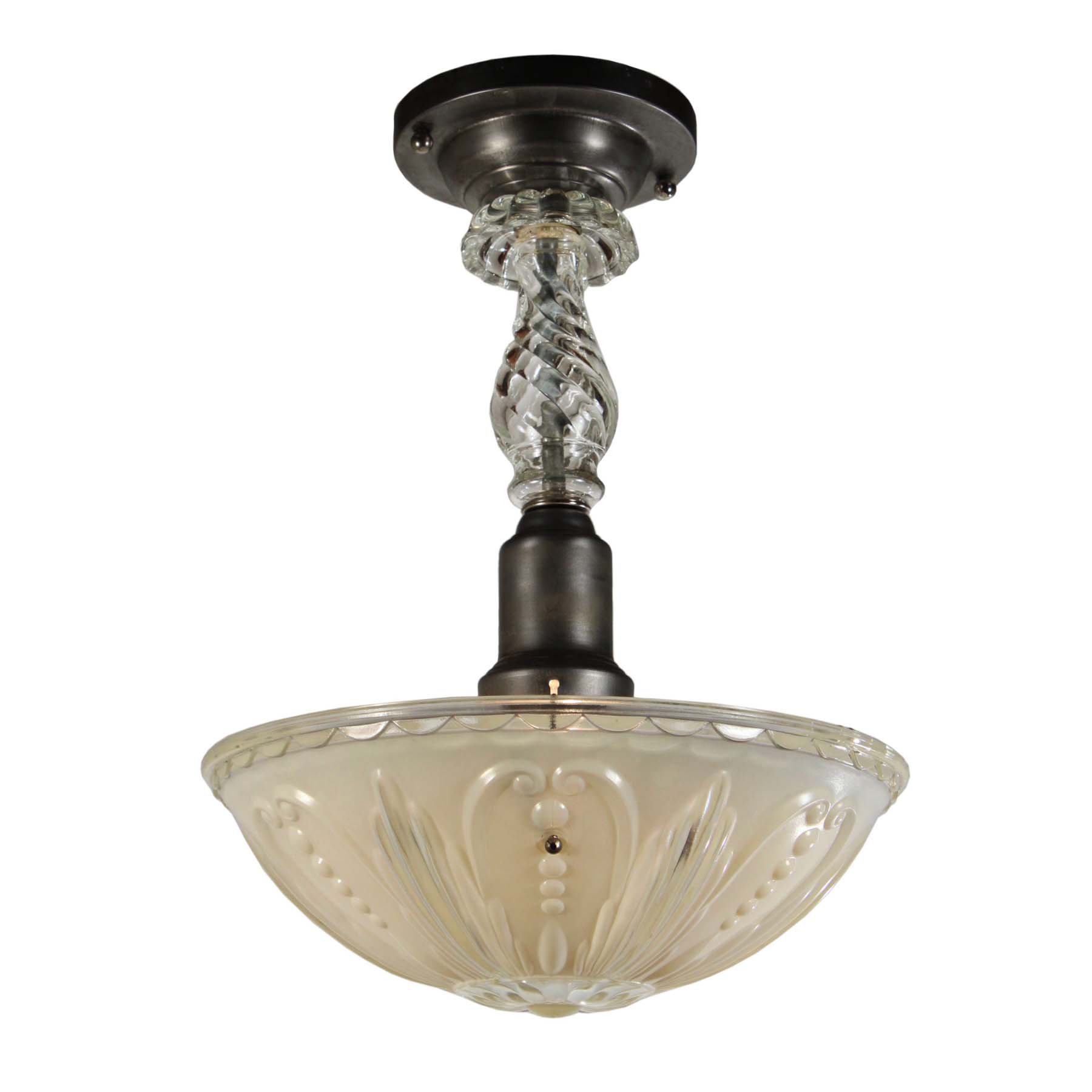 SOLD Vintage Semi-Flush Light Fixture-0