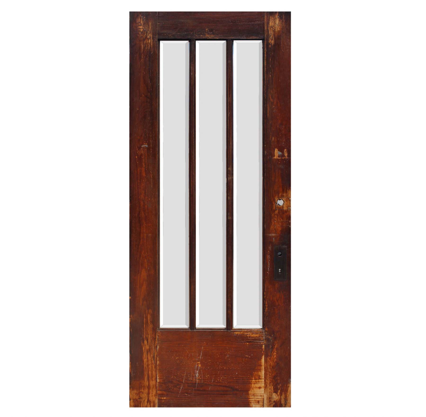 SOLD Salvaged 34" Oak Craftsman Door with Beveled Glass-68613