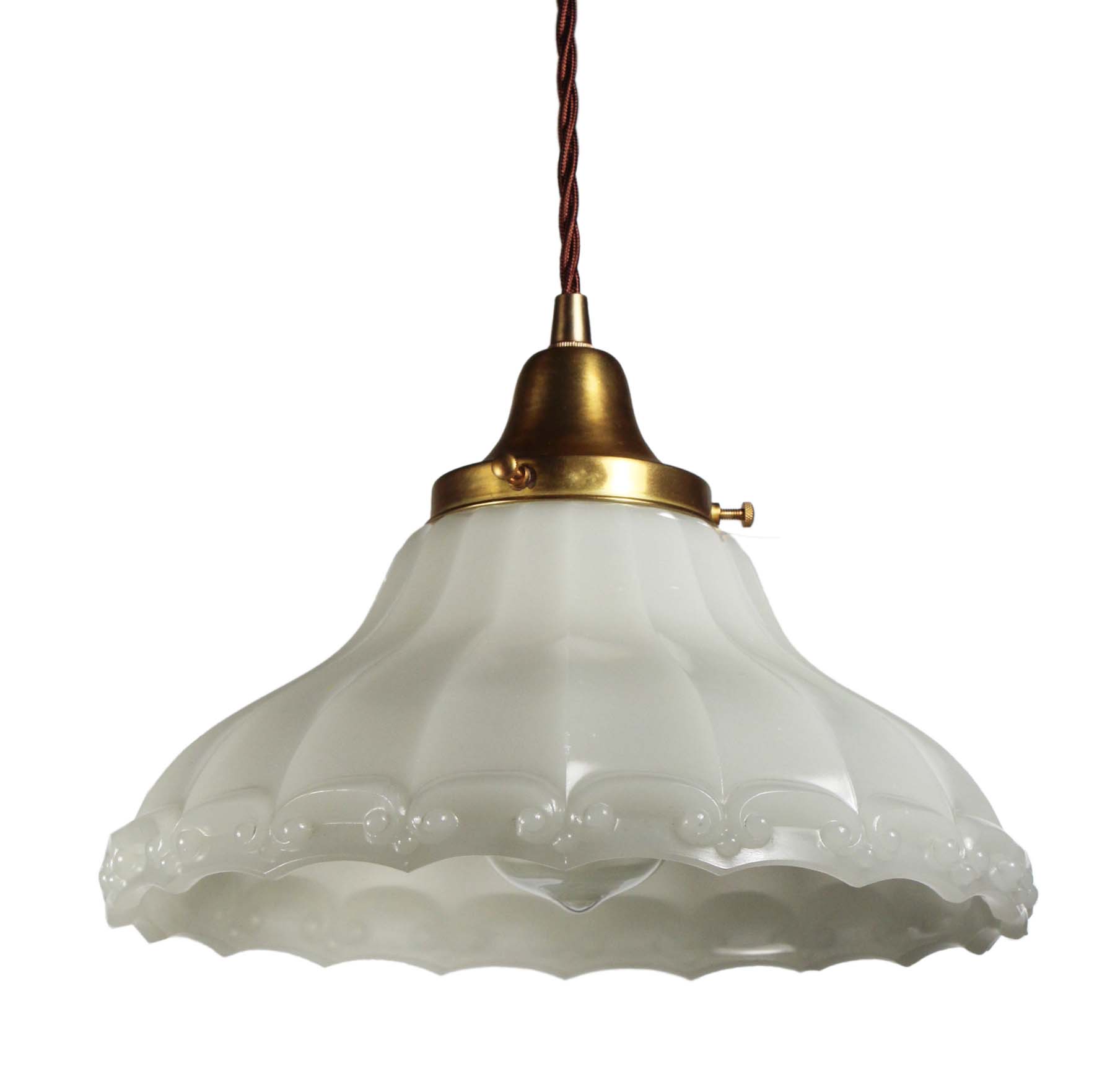 SOLD Antique Pendant Lights with Glass Shades-68695