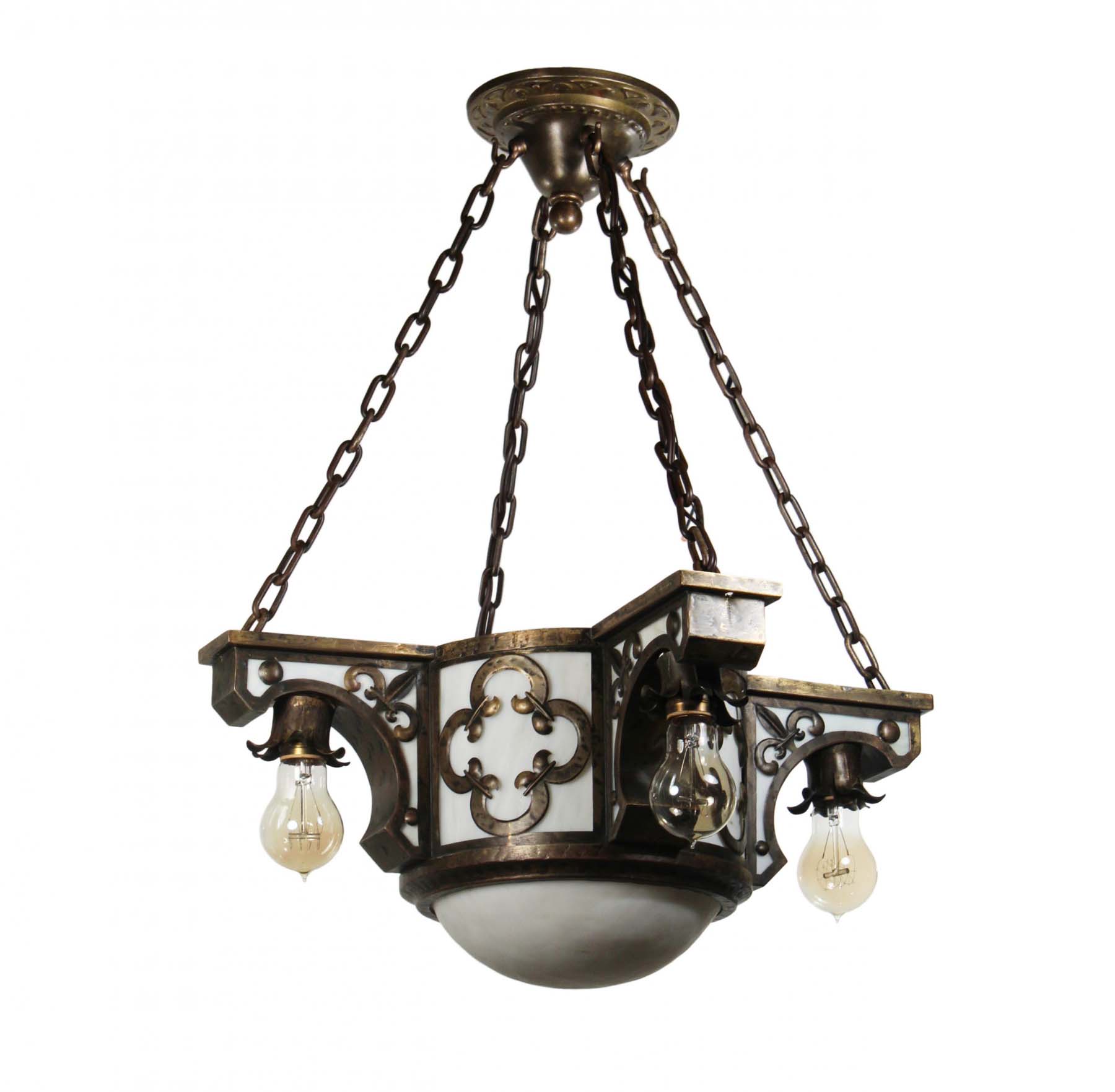 Antique Inverted Dome Chandelier, Gothic Revival-68736