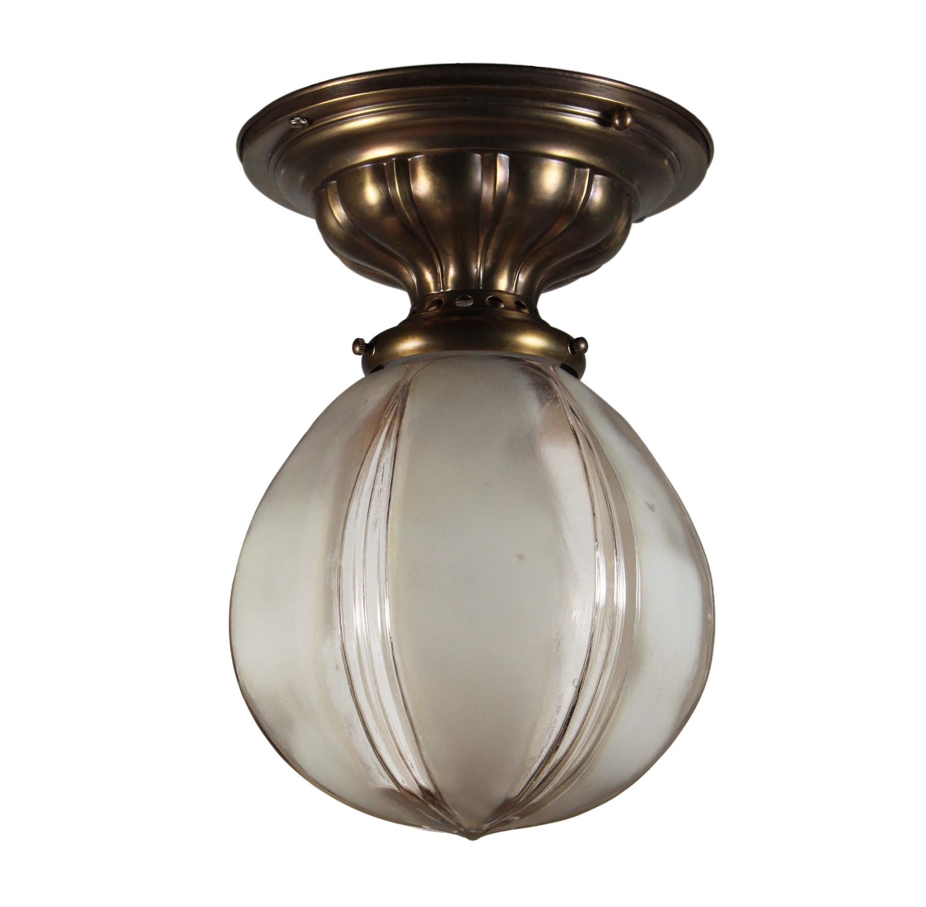 Antique Flush Mount Light with Original Glass Shade, c.1910-68858