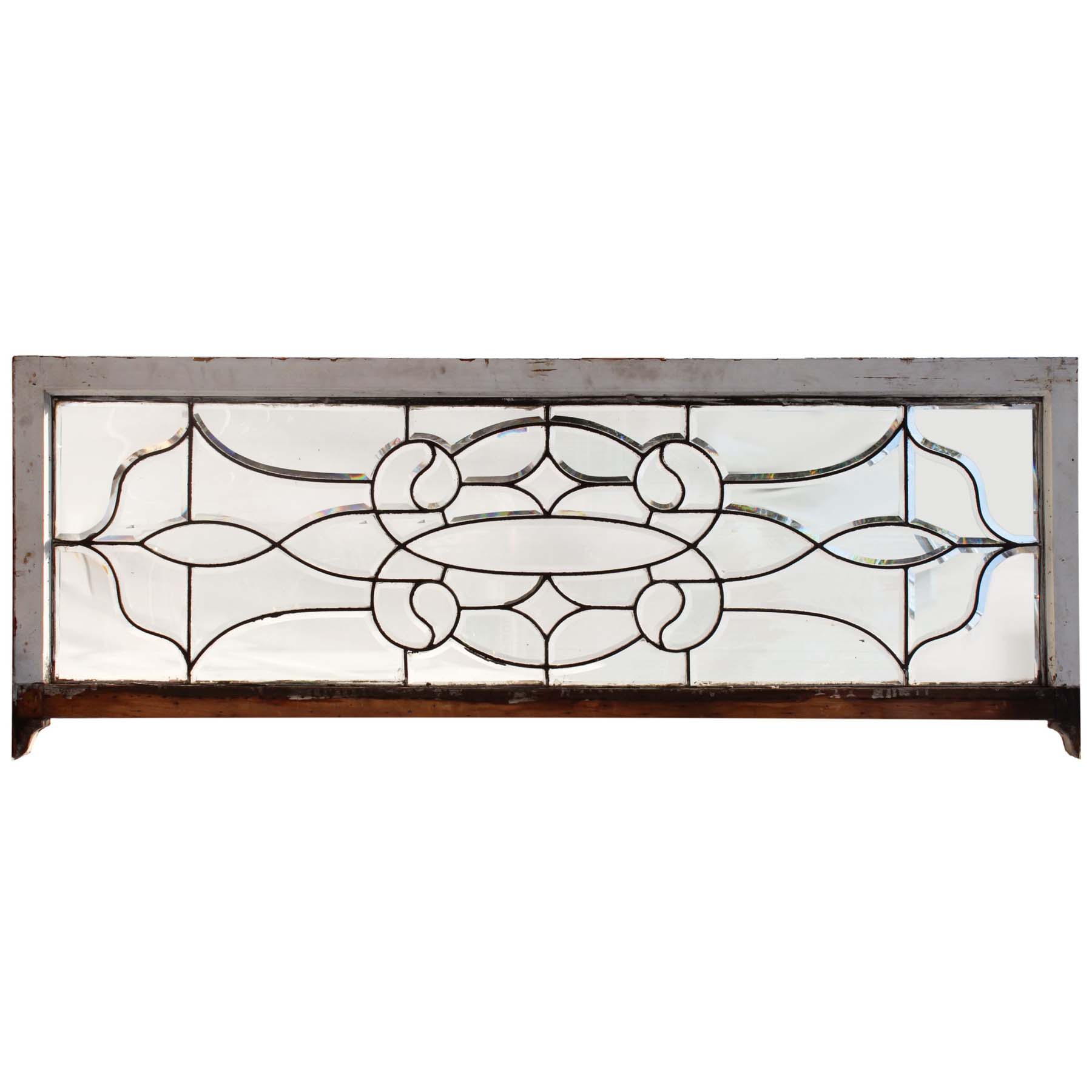 Antique American Leaded & Beveled Glass Transom-69030