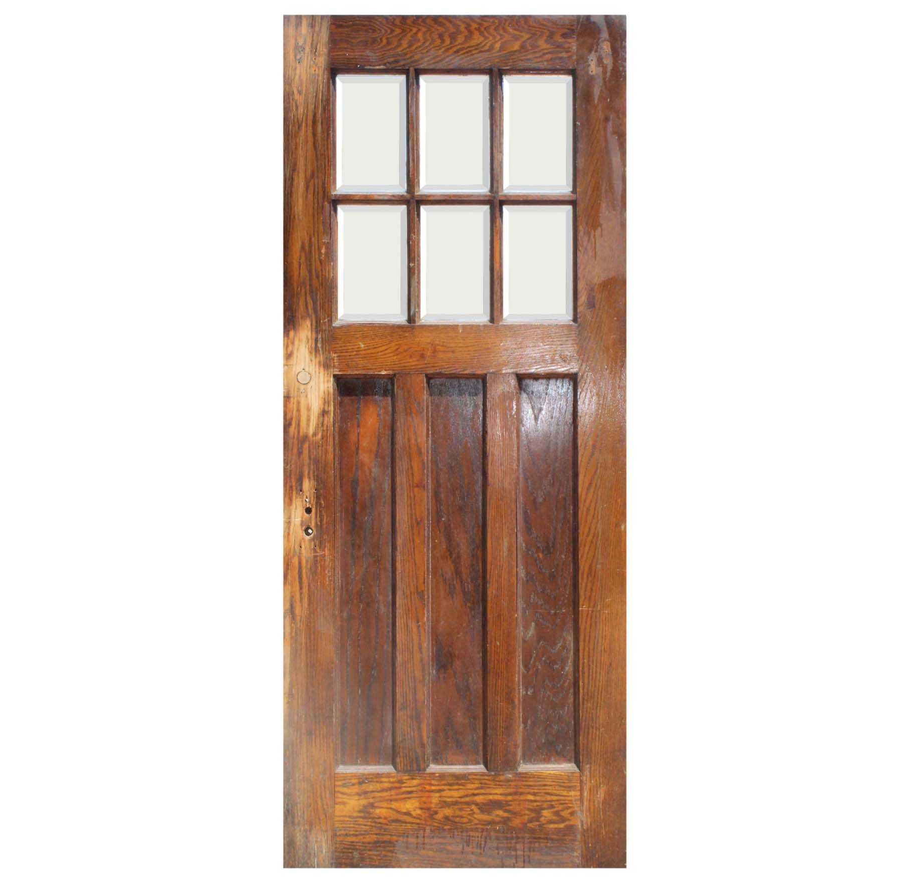 SOLD Reclaimed 34” Door with Beveled Glass-68617