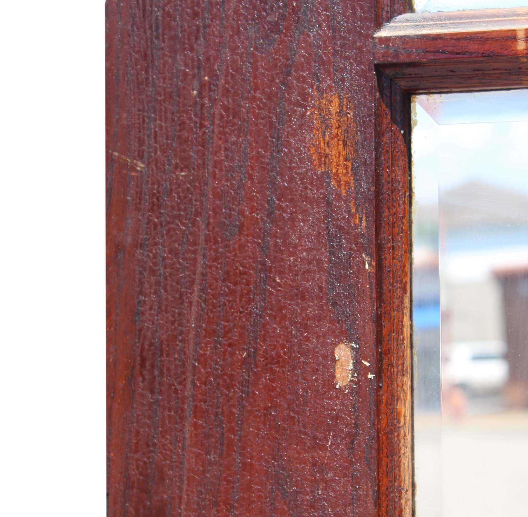 SOLD Reclaimed 30" Divided Light Oak Door, Beveled Glass-68621