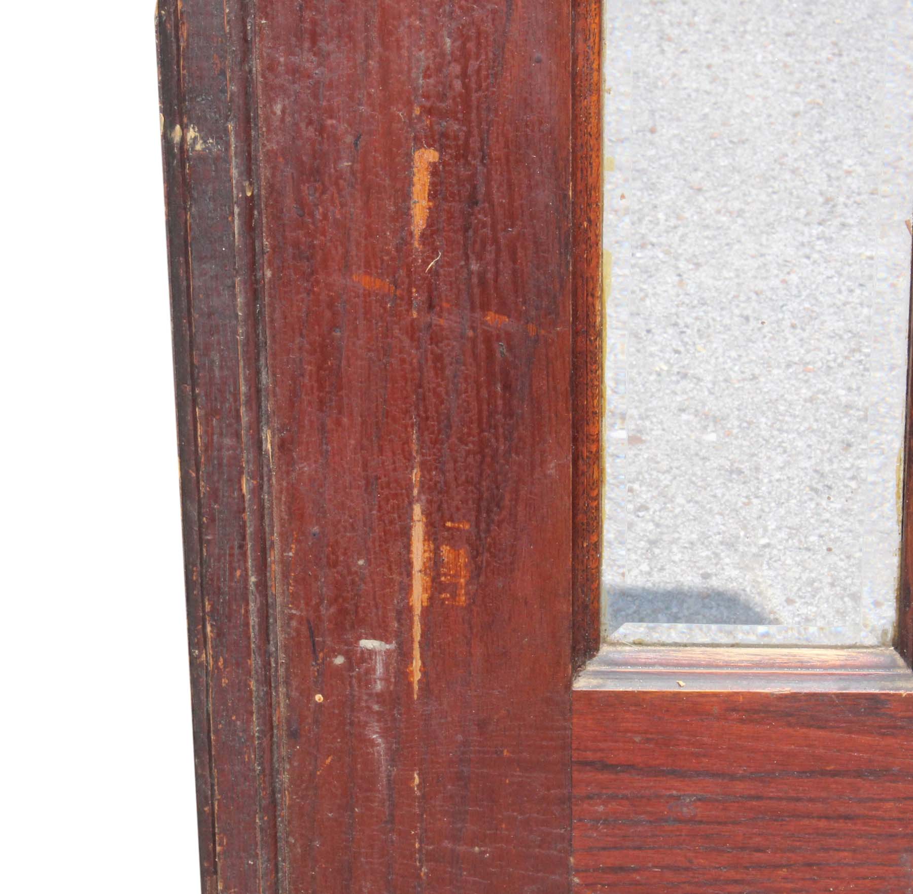 SOLD Salvaged 30" Divided Light Oak Door, Beveled Glass-68627