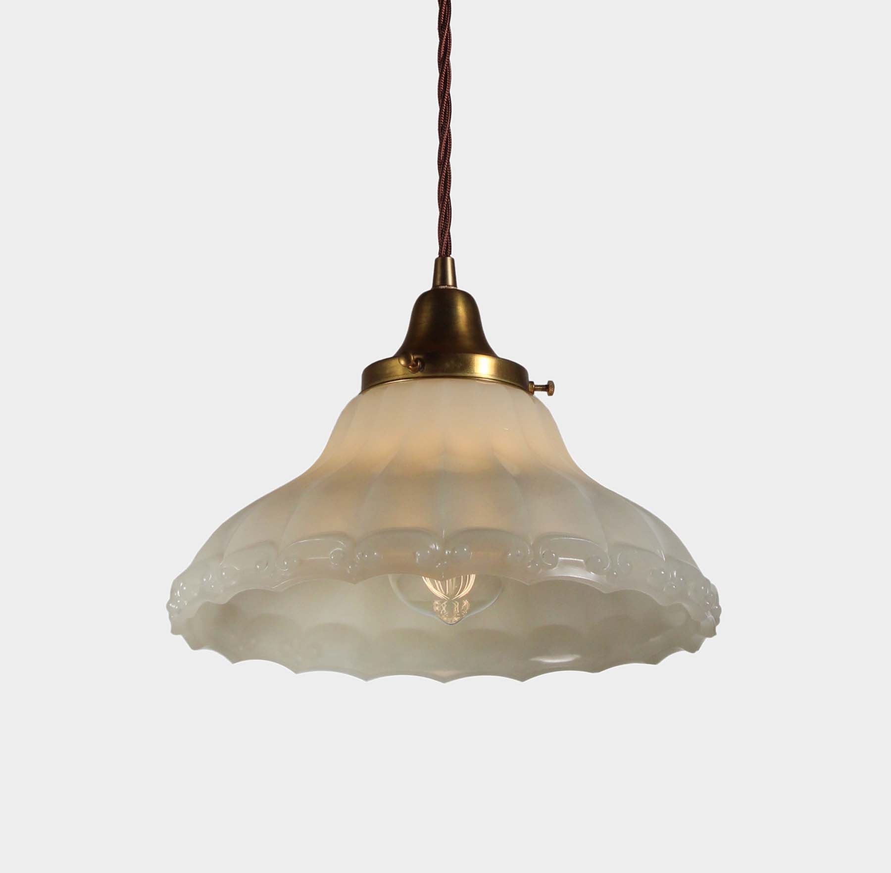 SOLD Antique Pendant Lights with Glass Shades-68694