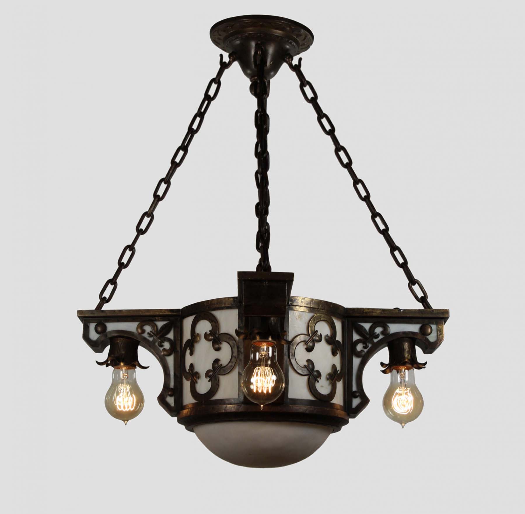 Antique Inverted Dome Chandelier, Gothic Revival-68735