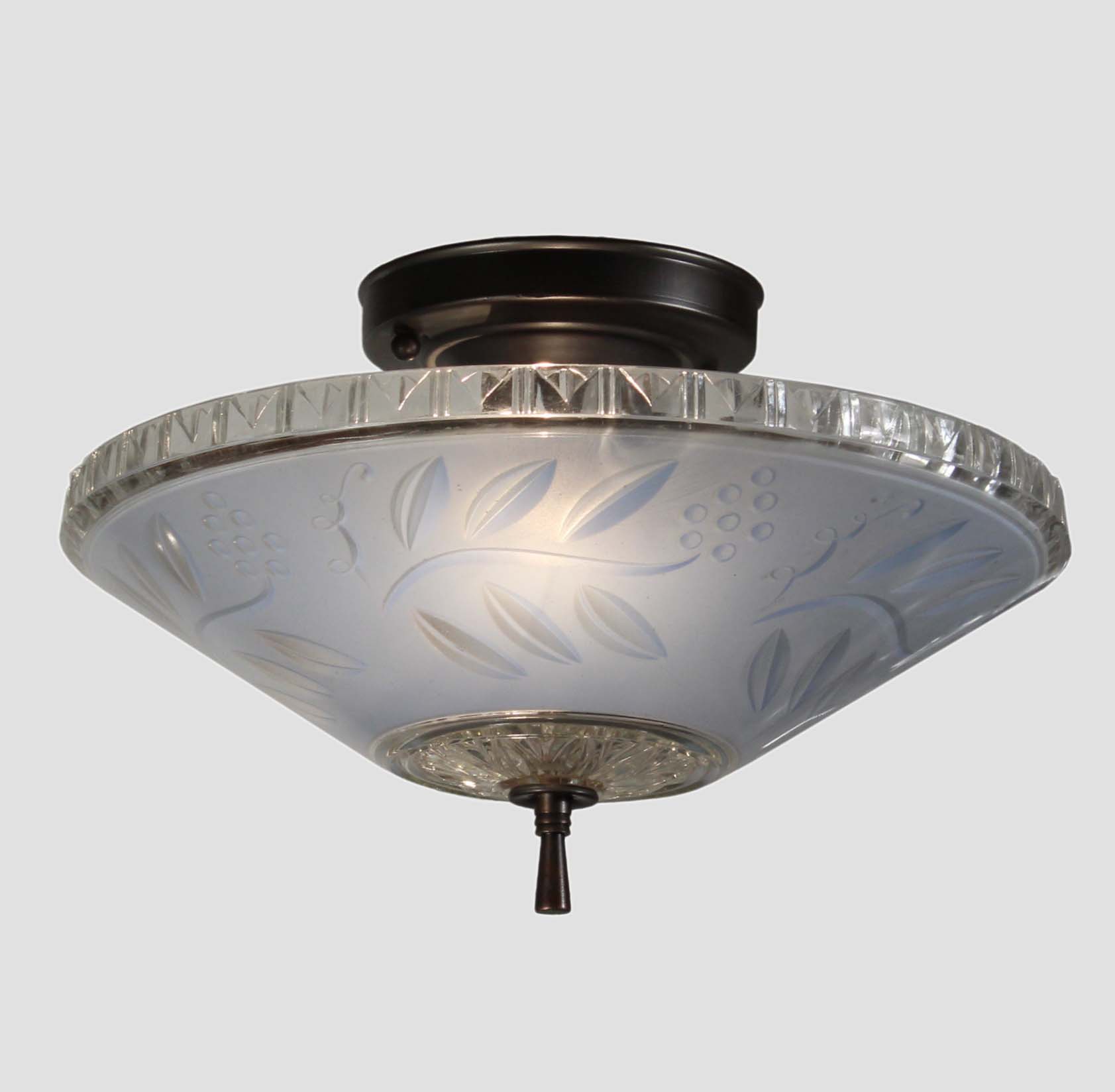 SOLD Vintage Semi-Flush Mount with Original Glass Shade-68847