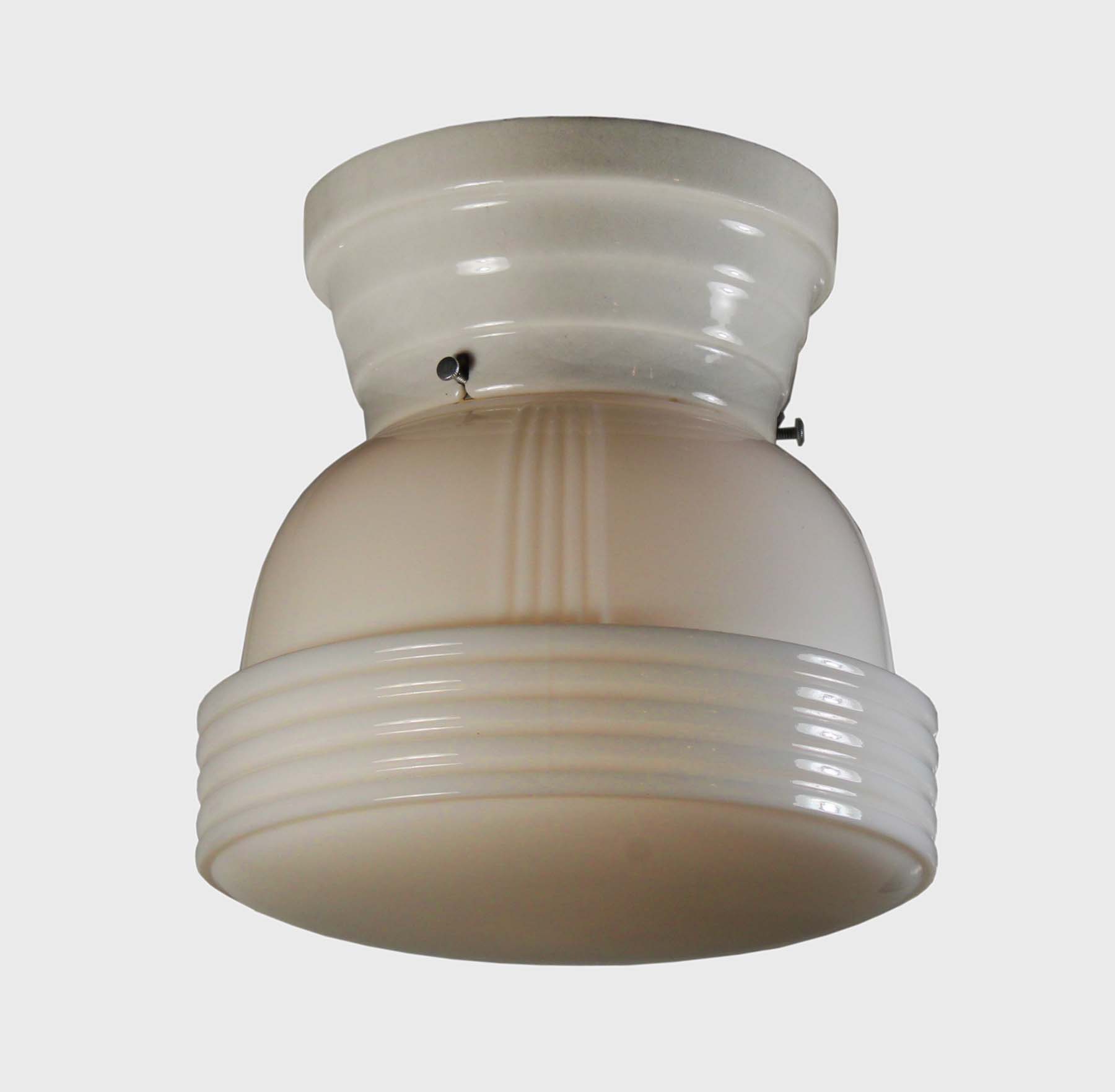 SOLD Antique Flush-Mount Schoolhouse Light with Porcelain Fitter-68854