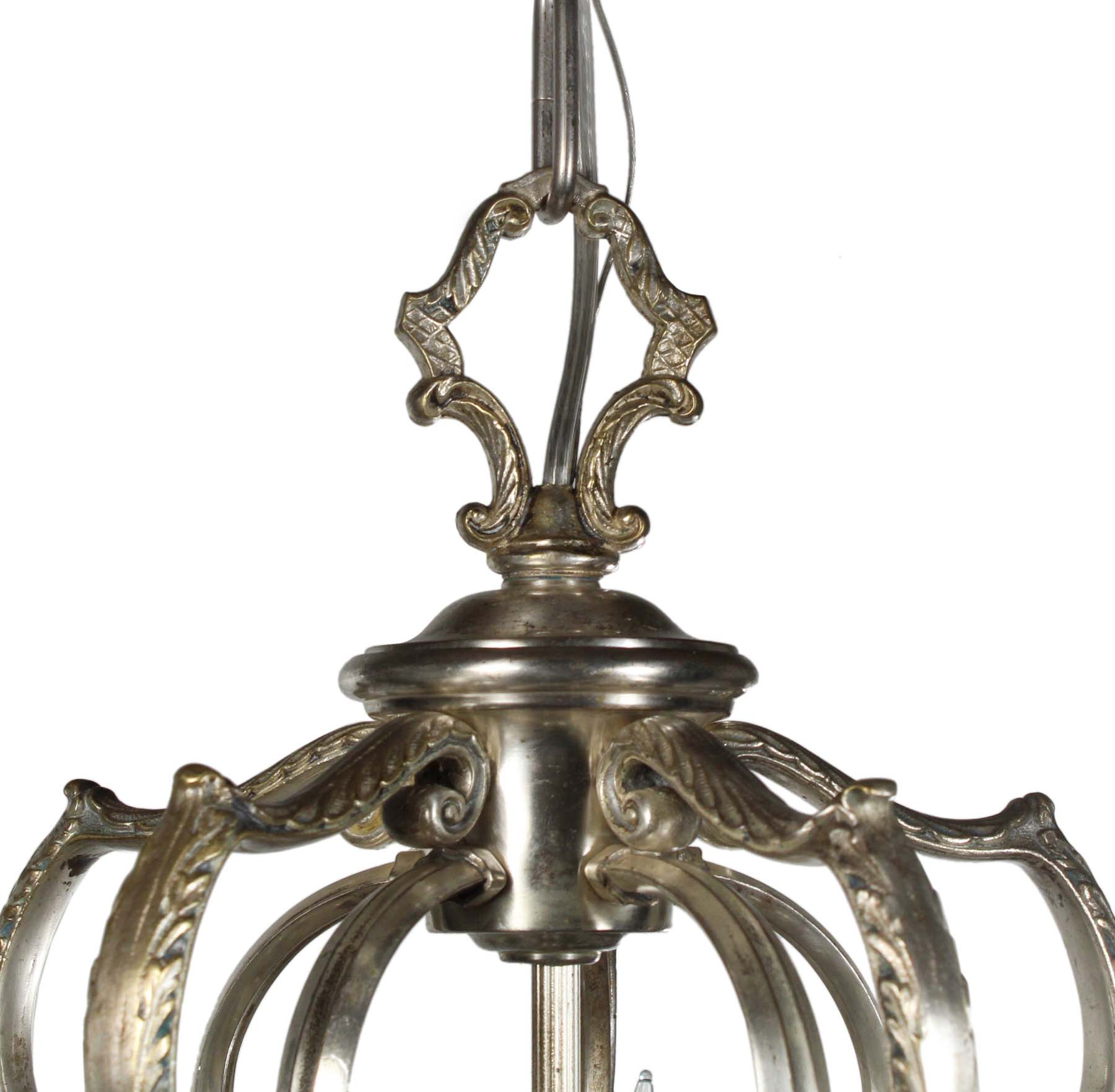 SOLD Antique Five-Light Silver Plated Chandelier, c. 1910-68601