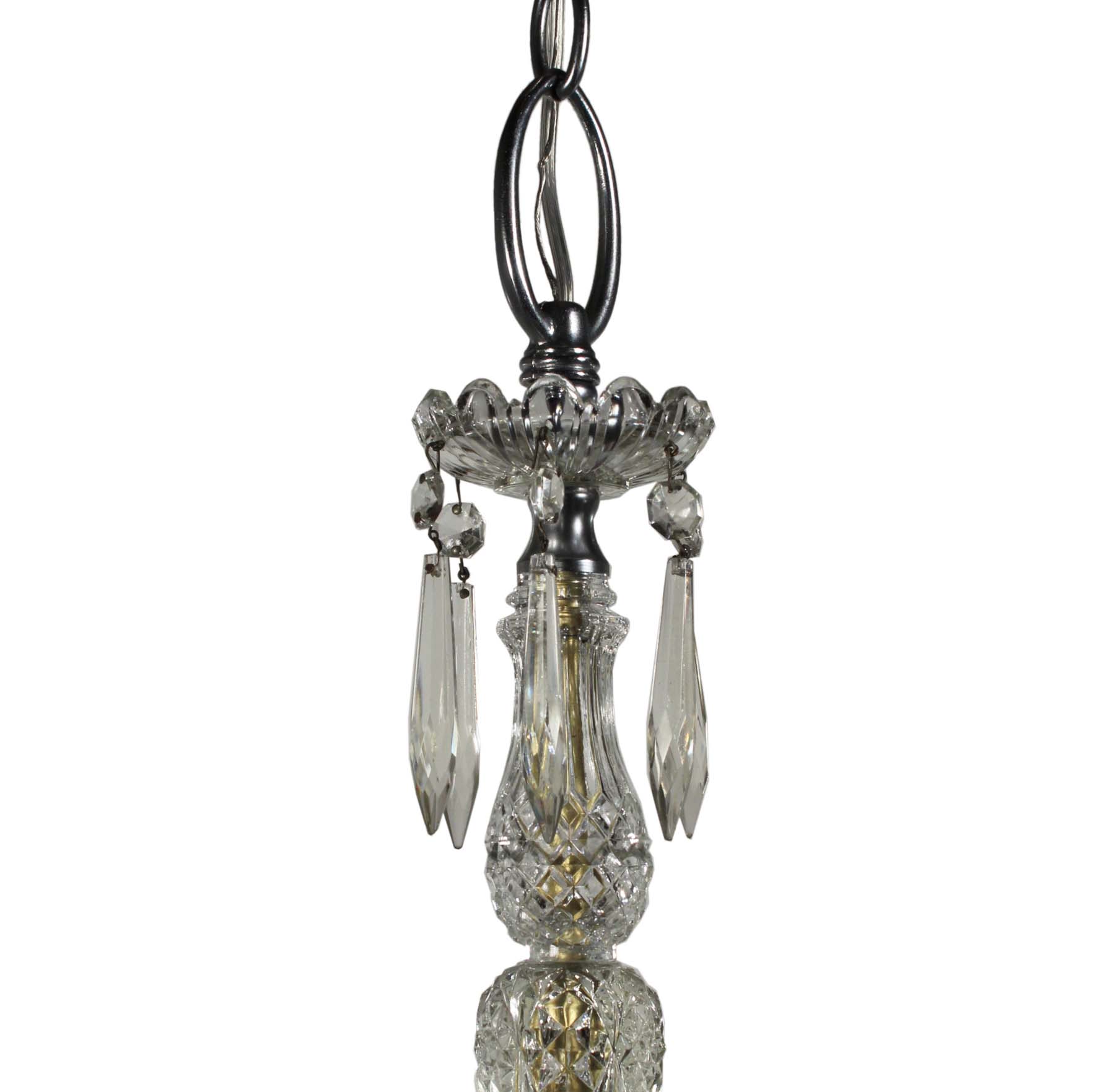 SOLD Antique Five-Light Chandelier with Prisms, Early 1900’s-68764