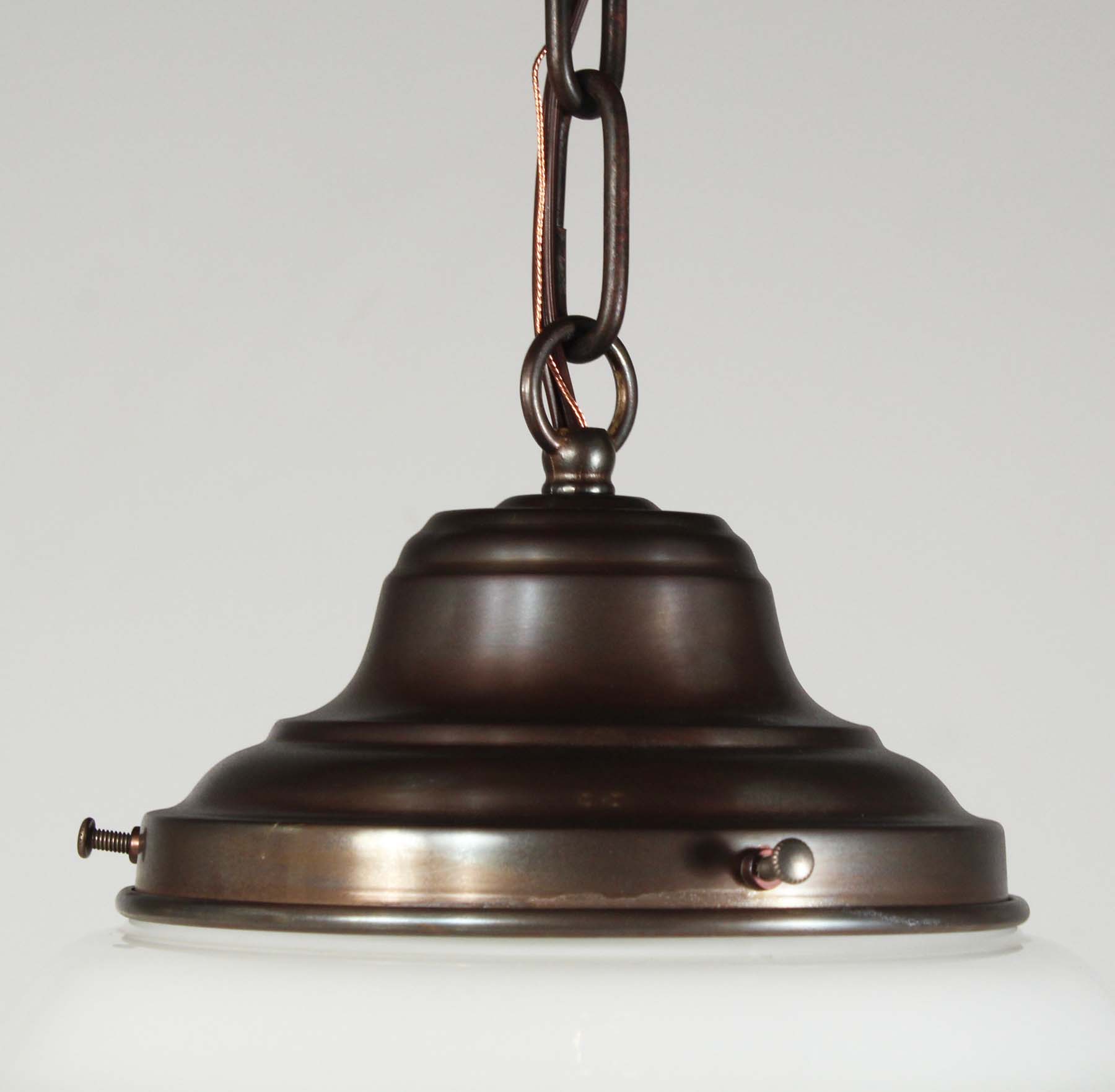 SOLD Antique Schoolhouse Pendant Lights-68865