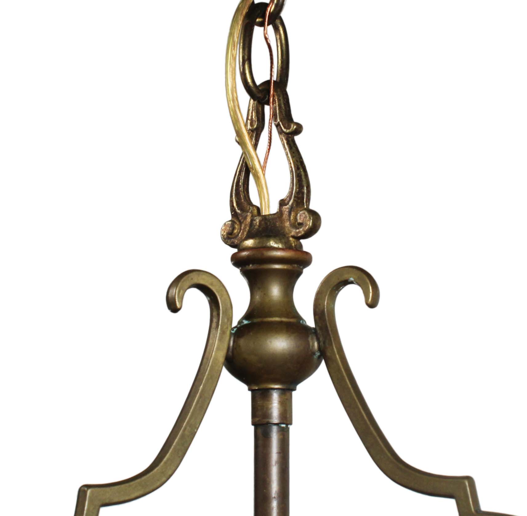 SOLD Antique Bronze Lantern with Wavy Glass -68672