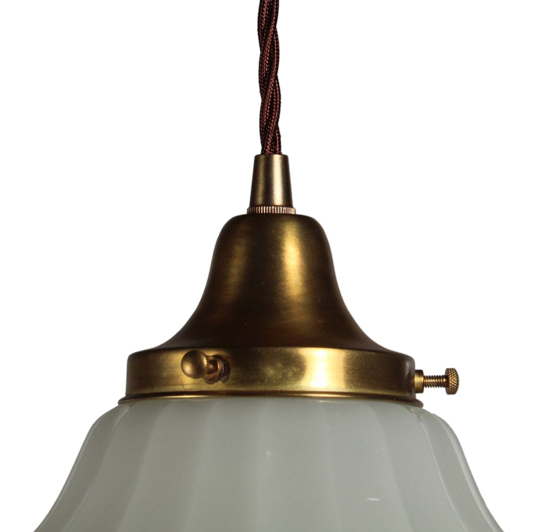 SOLD Antique Pendant Lights with Glass Shades-68697