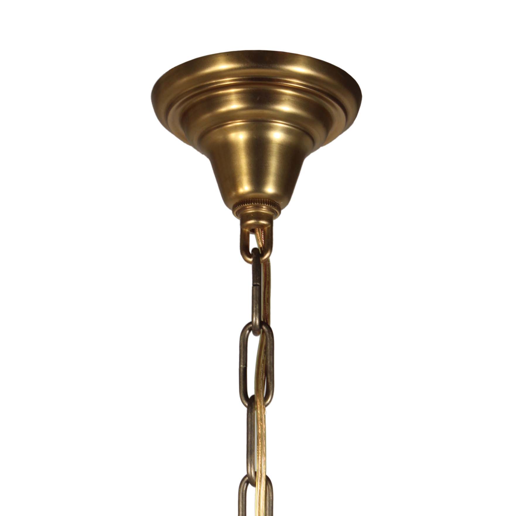 SOLD Large Antique Brass Schoolhouse Pendant Lights-68871