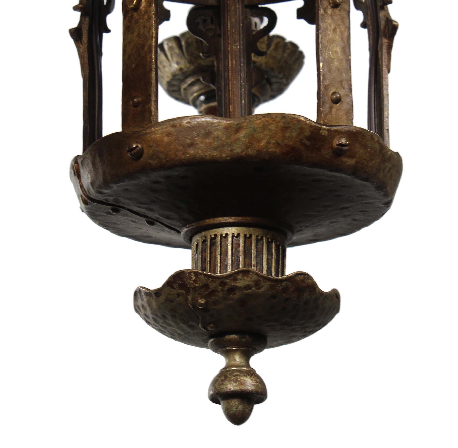 Antique Spanish Revival Five-Light Bronze Chandelier, Early 1900s-68655