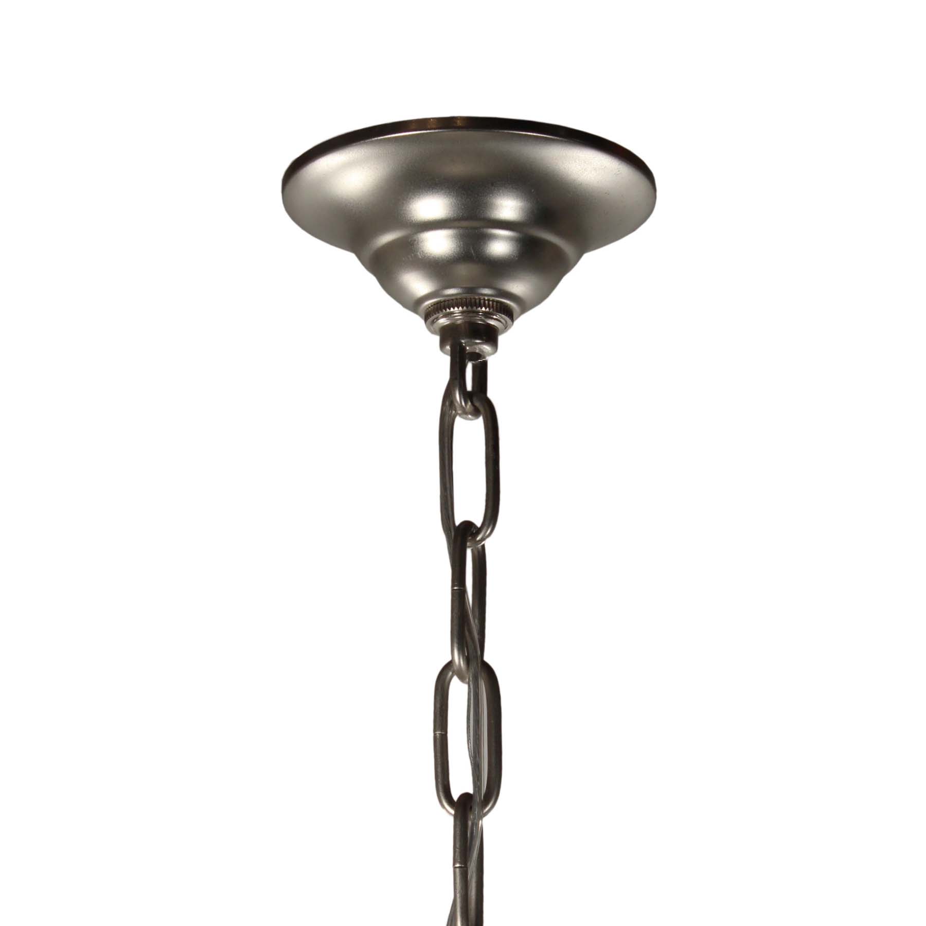 SOLD Matching Art Deco Skyscraper Pendant Lights with Two-Part Prismatic Shade-68877