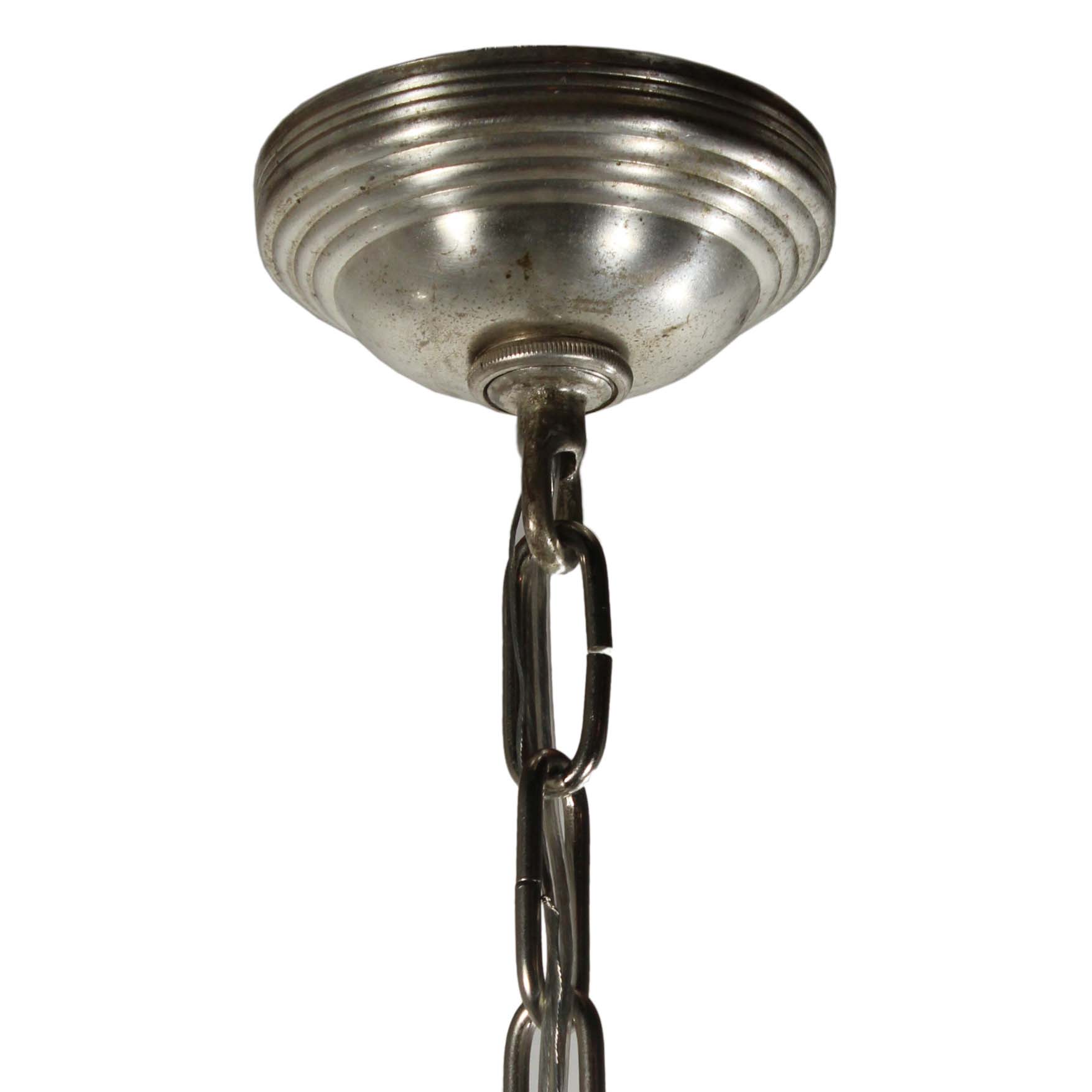 SOLD Antique Glass & Silver Plate Chandelier with Prisms-69000