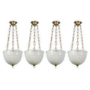Matching Antique Neoclassical Inverted Dome Lights by Brasco Lite & Luminous Unit Co.