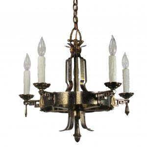 Antique Tudor Five-Light Chandelier, C.1920-0