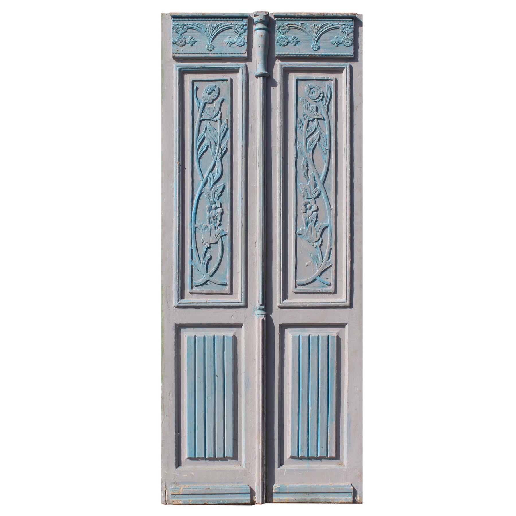 SOLD Pair of 39” Antique Carved French Doors-0