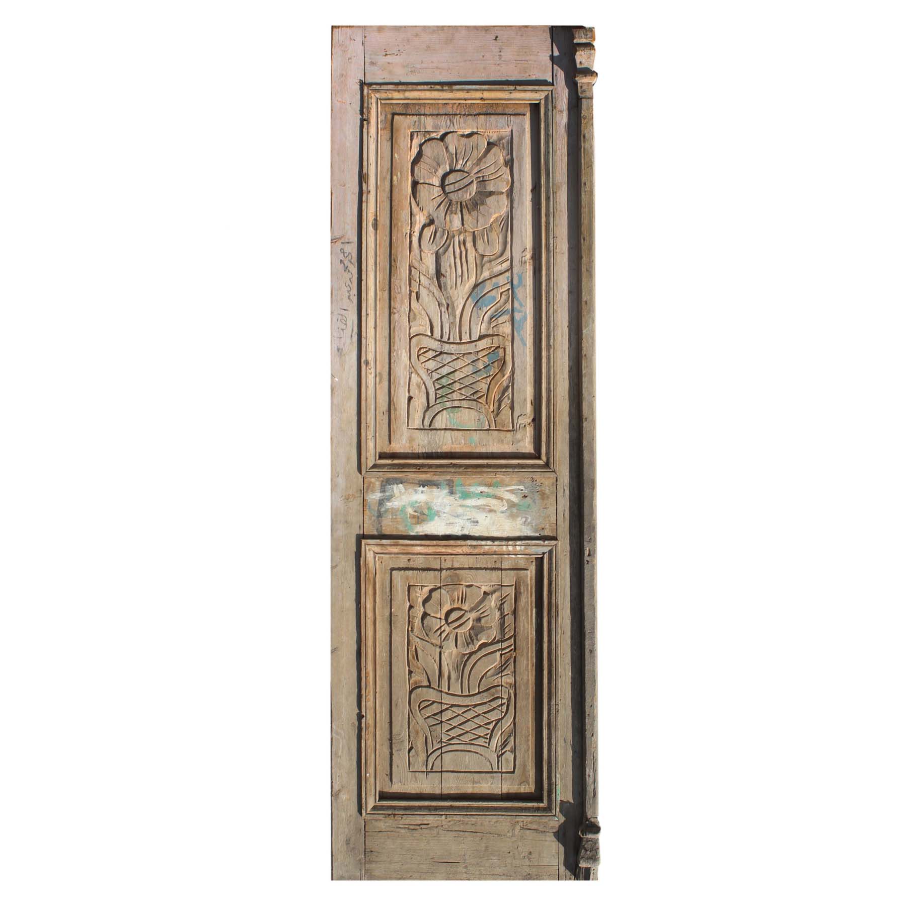 Salvaged 29” Door with Carved Details-0