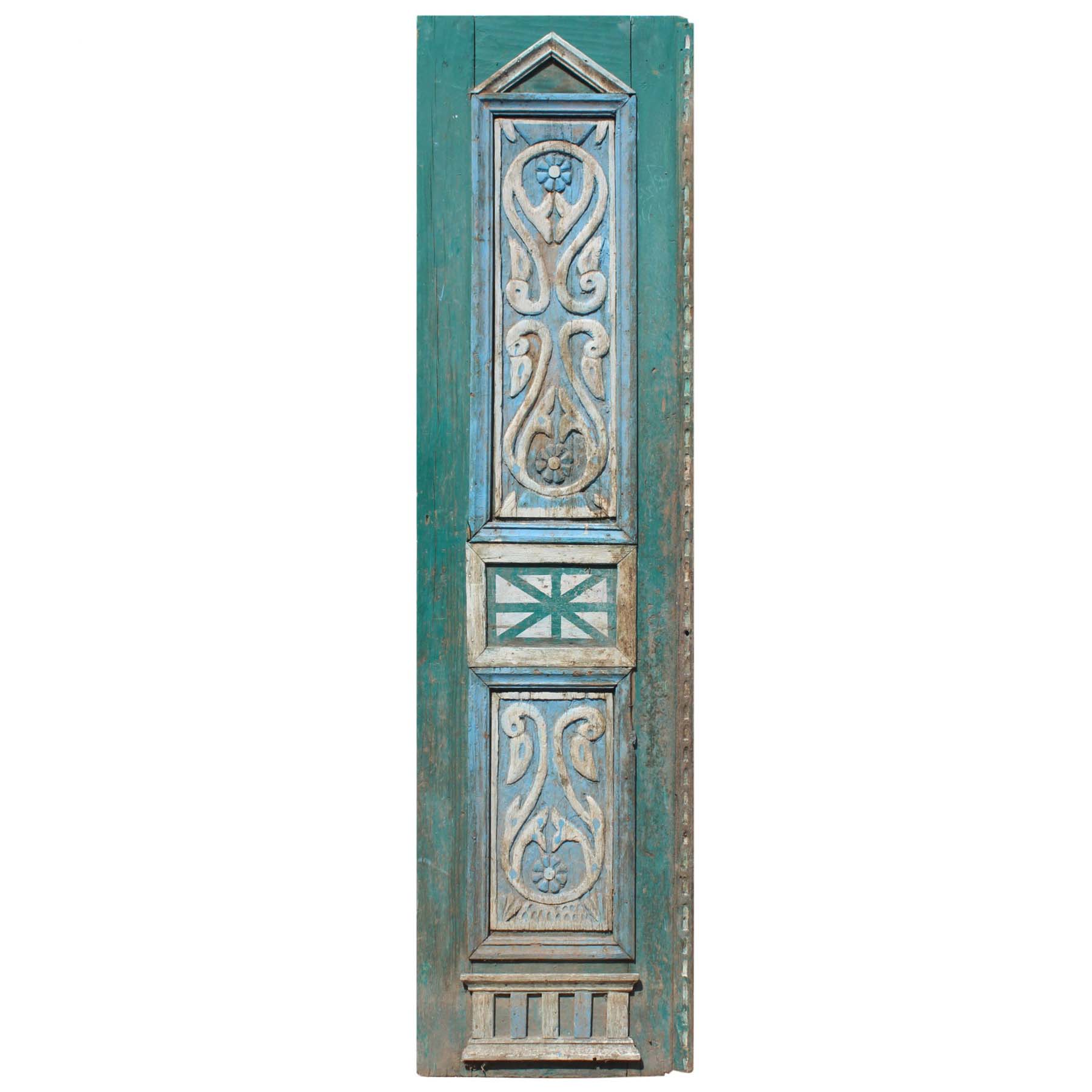 SOLD Antique 24" French Colonial Door with Carved Panels-0