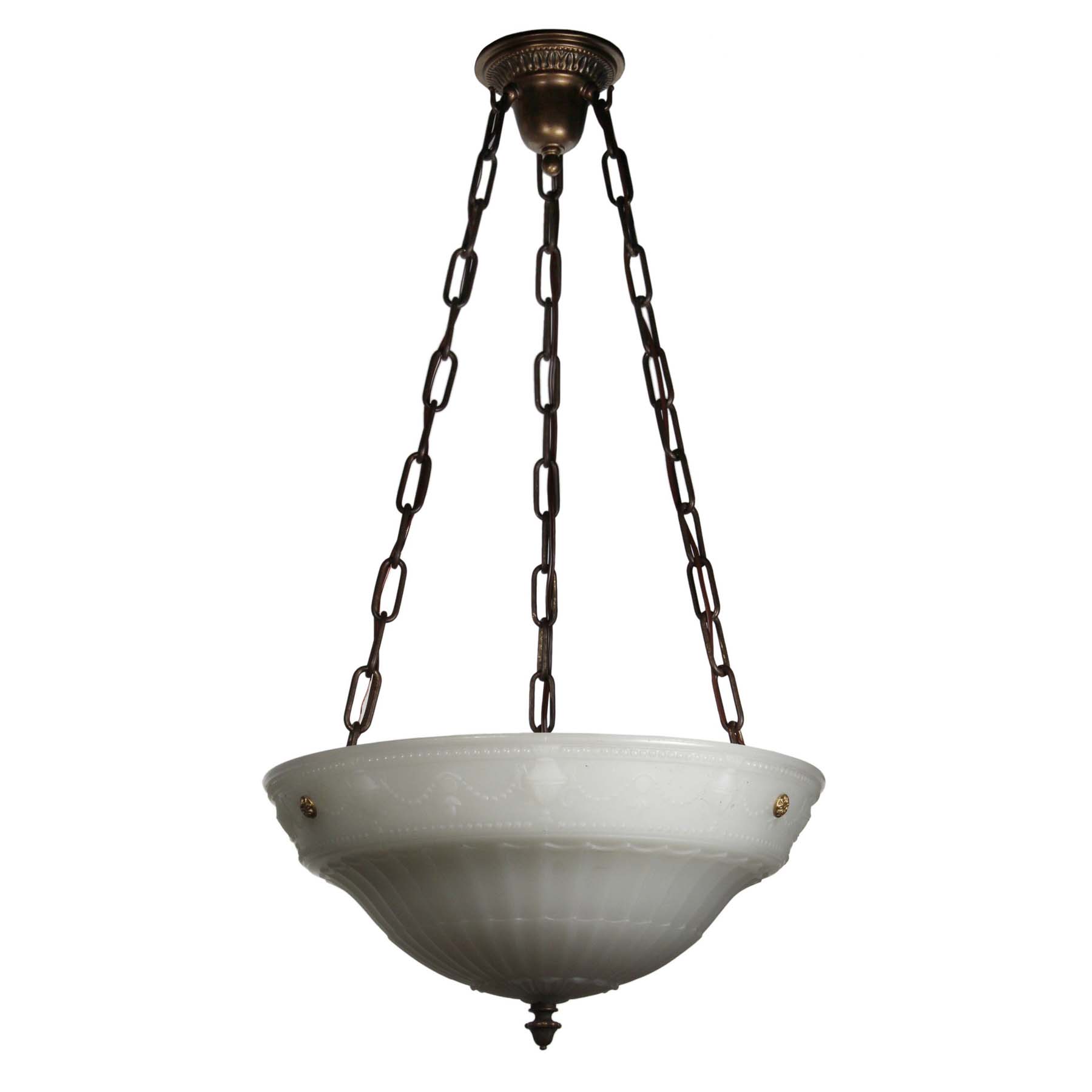 SOLD Antique Neoclassical Inverted Dome Chandelier, c. 1915-69240
