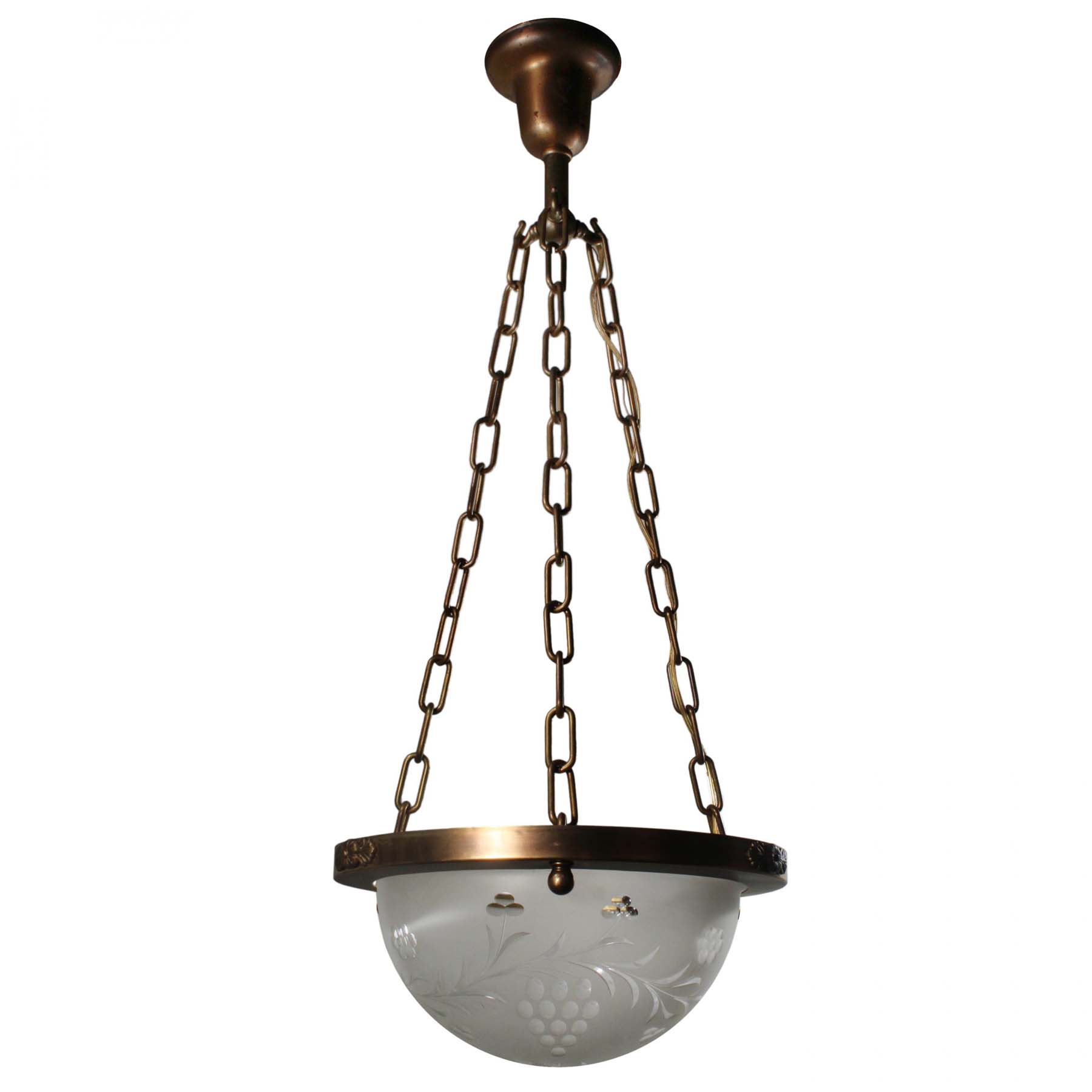 Antique Inverted Dome Chandelier with Grapes-69042