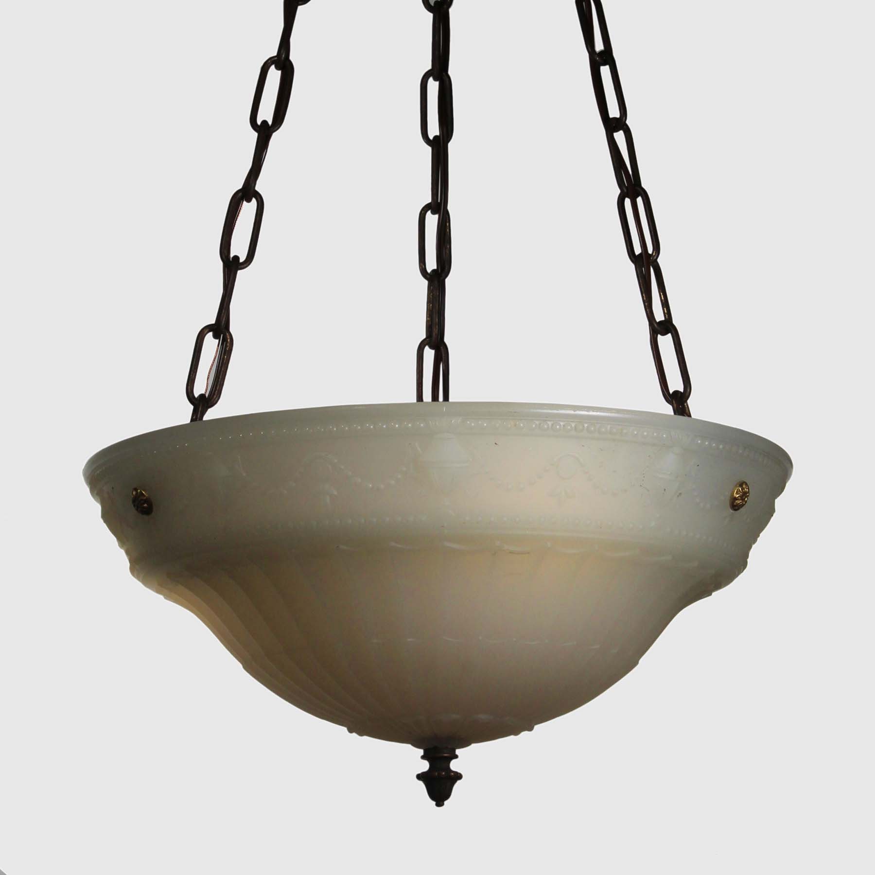 SOLD Antique Neoclassical Inverted Dome Chandelier, c. 1915-69239