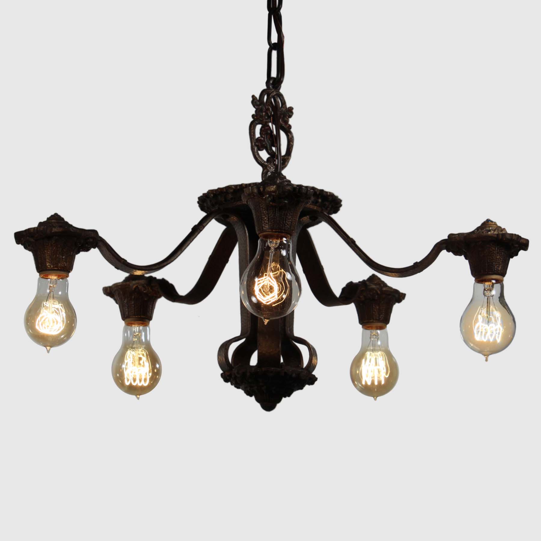 SOLD Antique Five-Light Chandelier, Signed Riddle Co.-69247