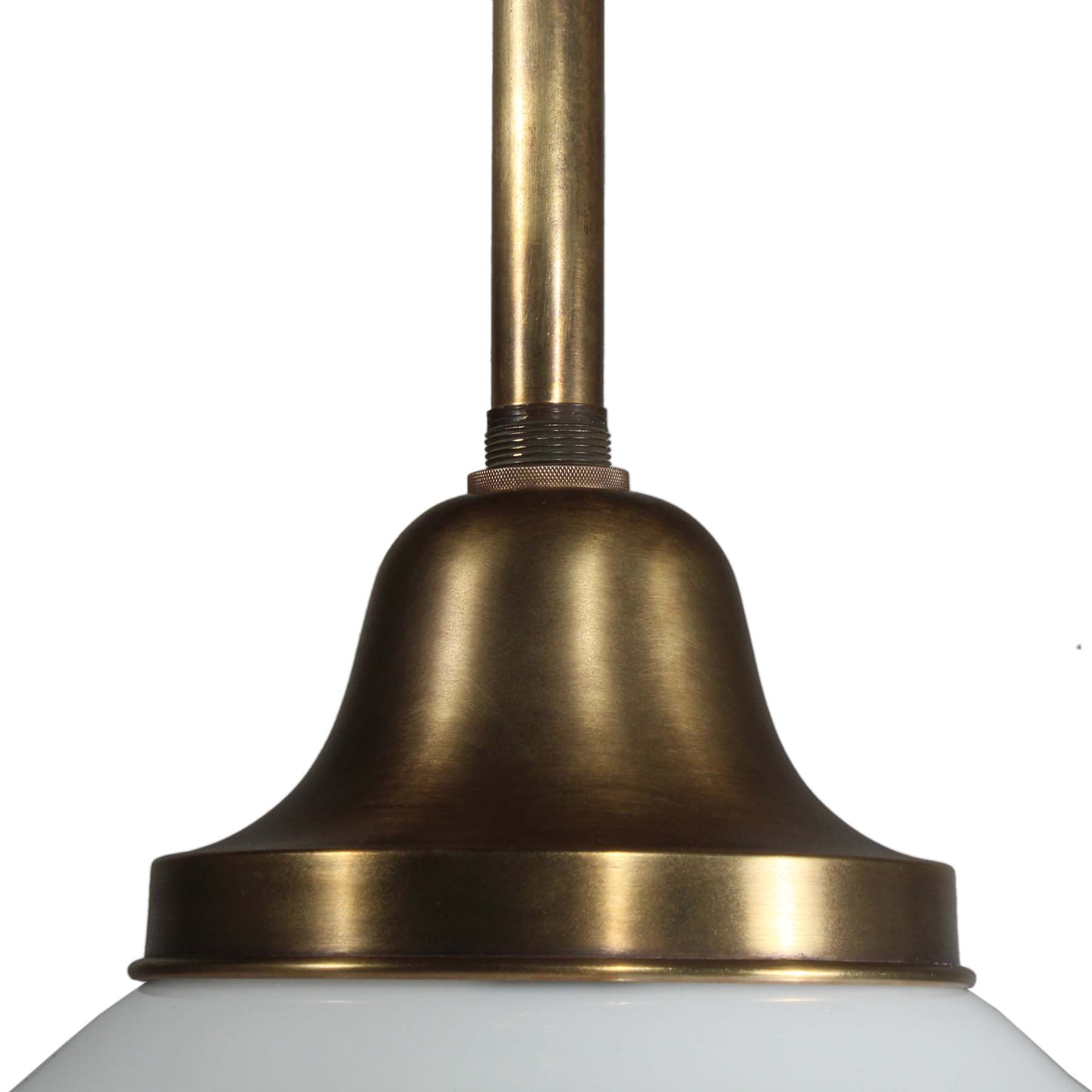 SOLD Brass Schoolhouse Pendant Lights, Antique Lighting-69374