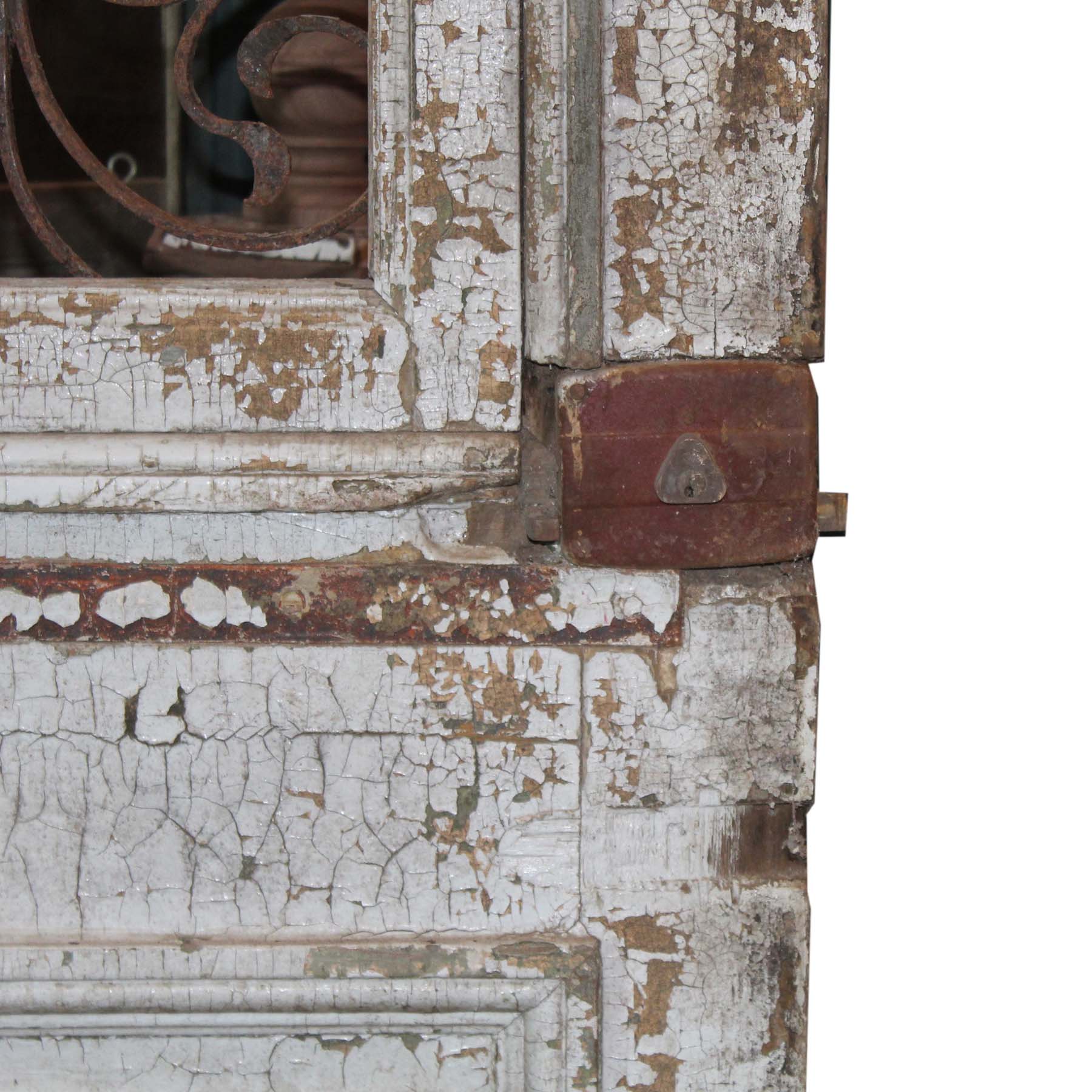 Substantial Pair of Antique 46” French Colonial Doors with Iron Inserts-69176
