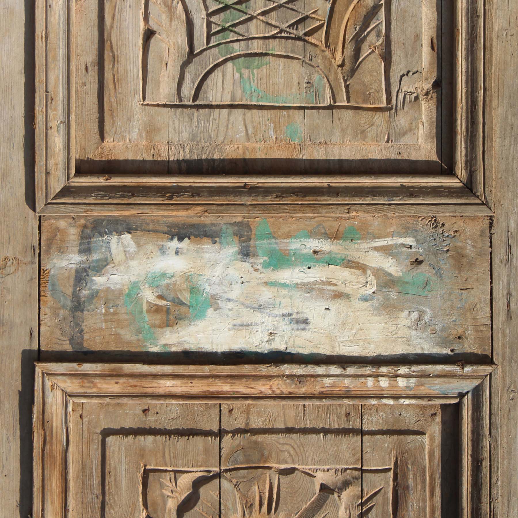 Salvaged 29” Door with Carved Details-69215