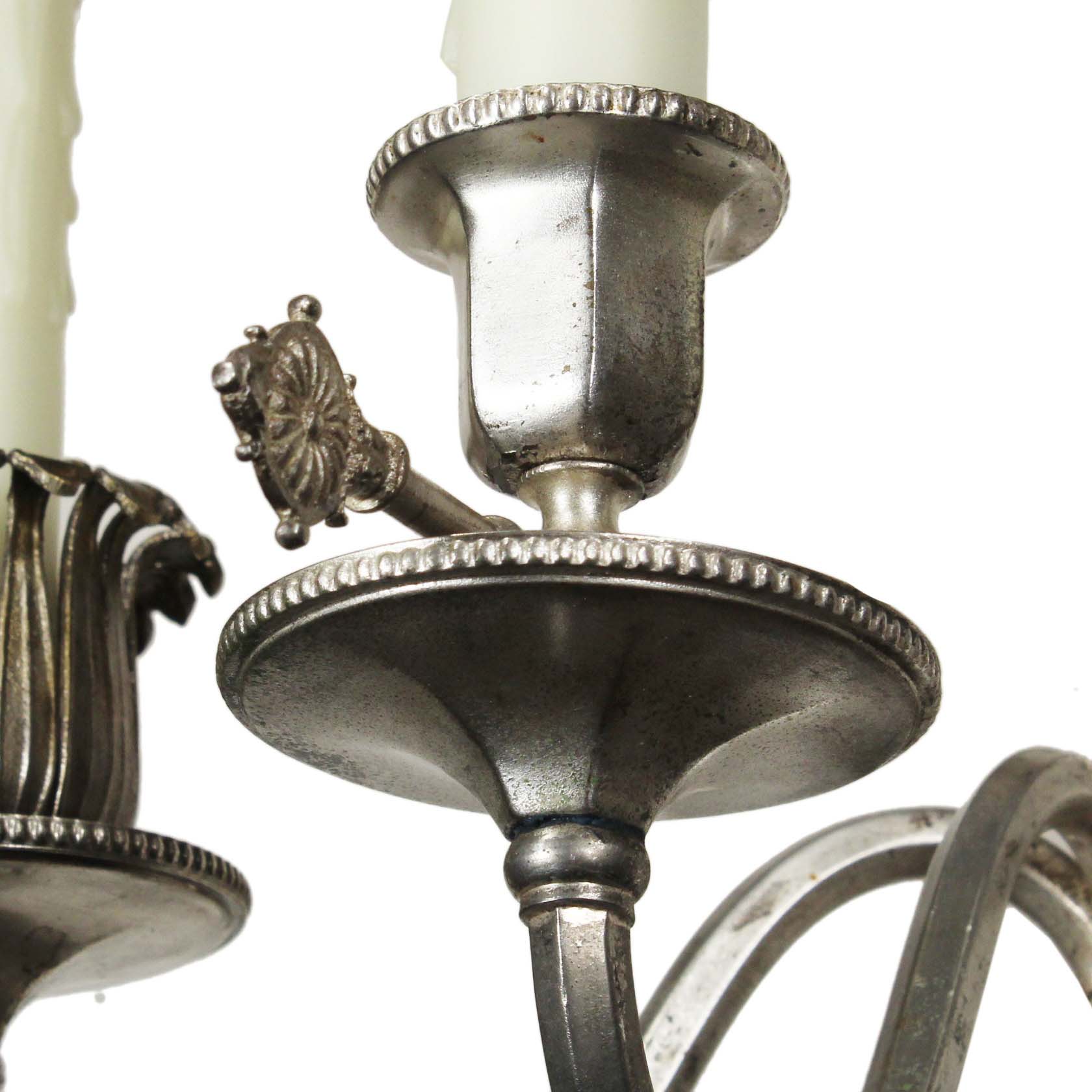 Matching Pairs of Antique Silver-Plated Three-Arm Sconces, c. 1905-69185