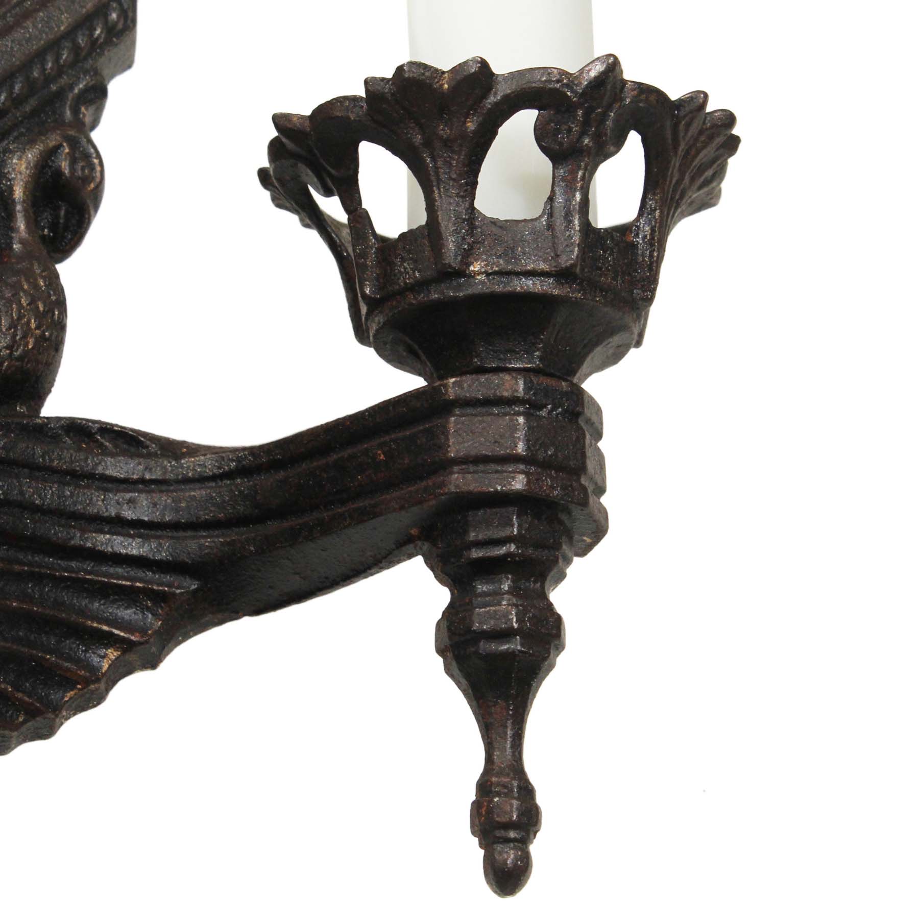 Matching Pairs of Antique Figural Double-Arm Sconces with Birds-69198