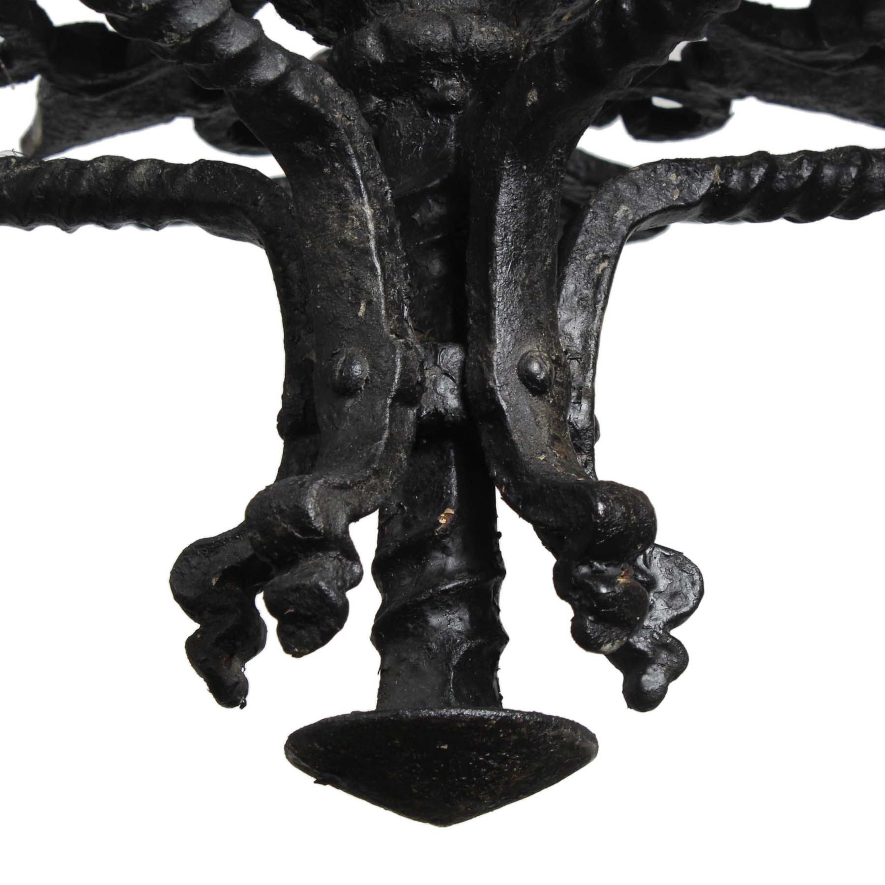 SOLD Antique Tudor Chandelier in Cast Iron, Fleur d-e Lis-69236