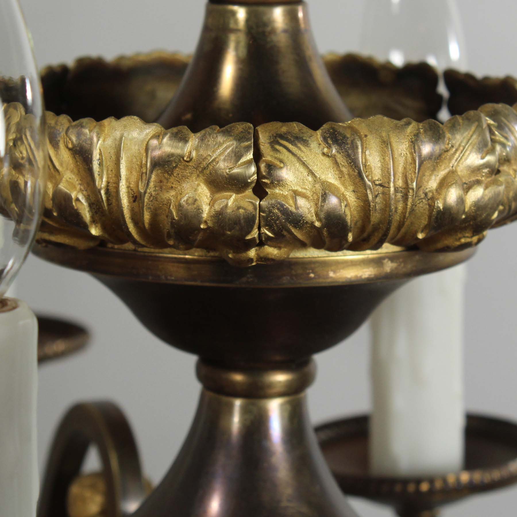 Antique Transitional Brass Chandelier, Figural-69053