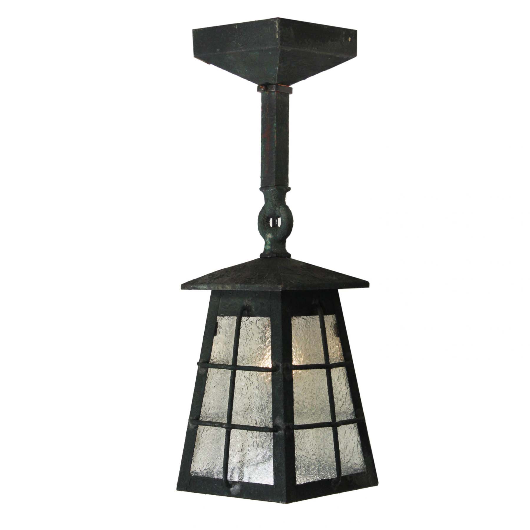 Antique Copper Lantern with Granite Glass-0