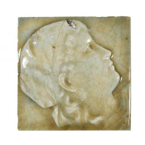 Antique American Figural Fireplace Tile, Providential Tile Works