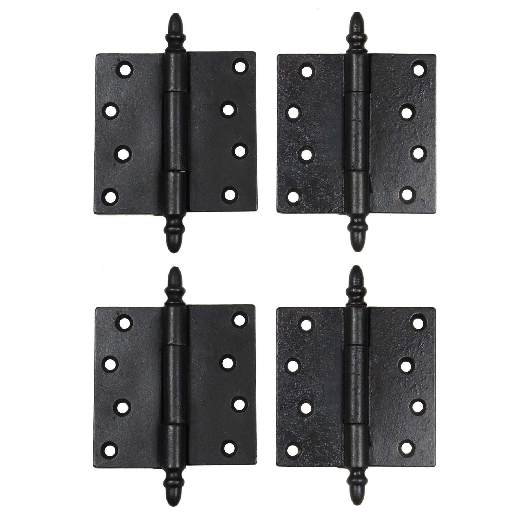 Antique 4” Hinge Pair with Stylized Finials-0