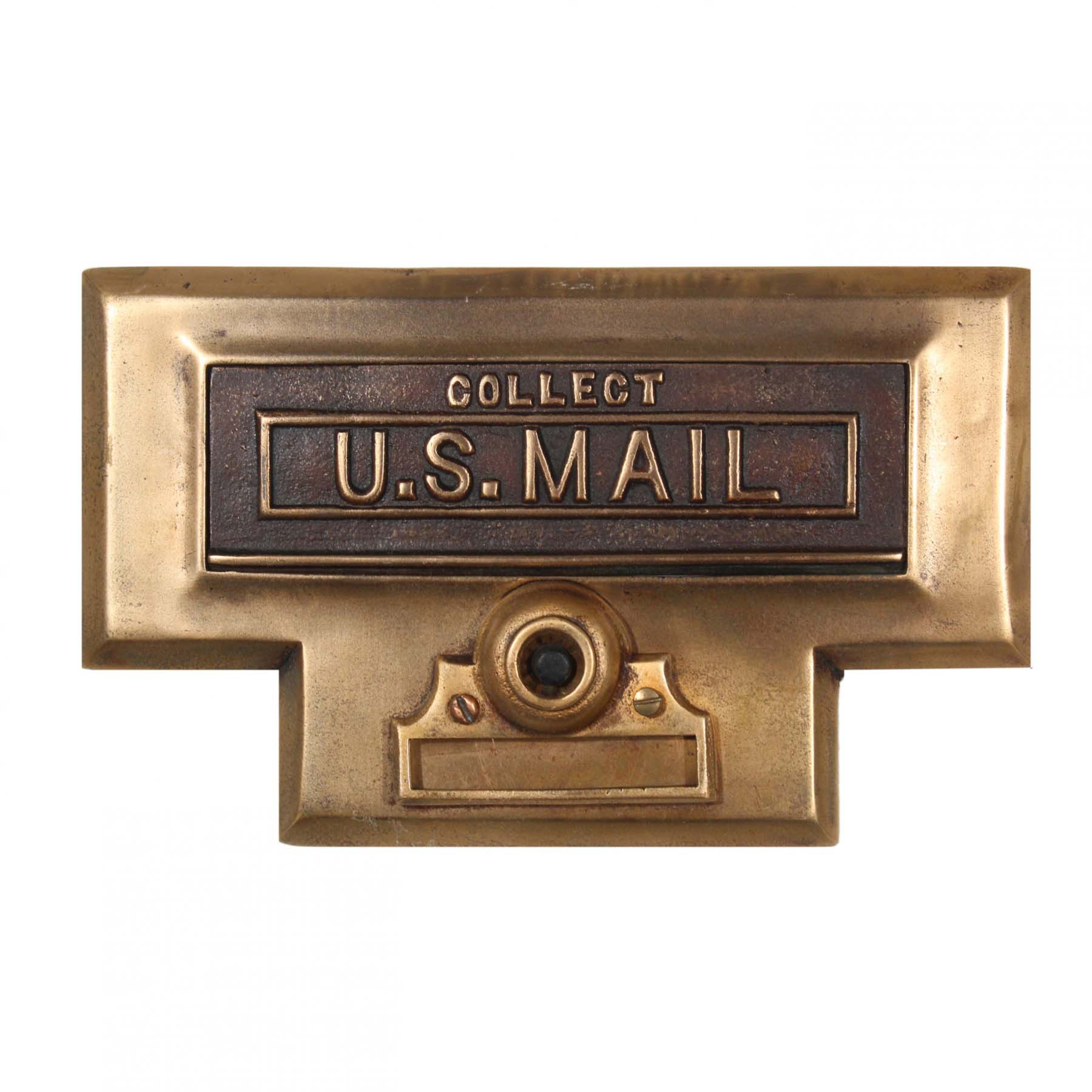 Antique U.S. Mail Letter Slot, Cast Bronze-0