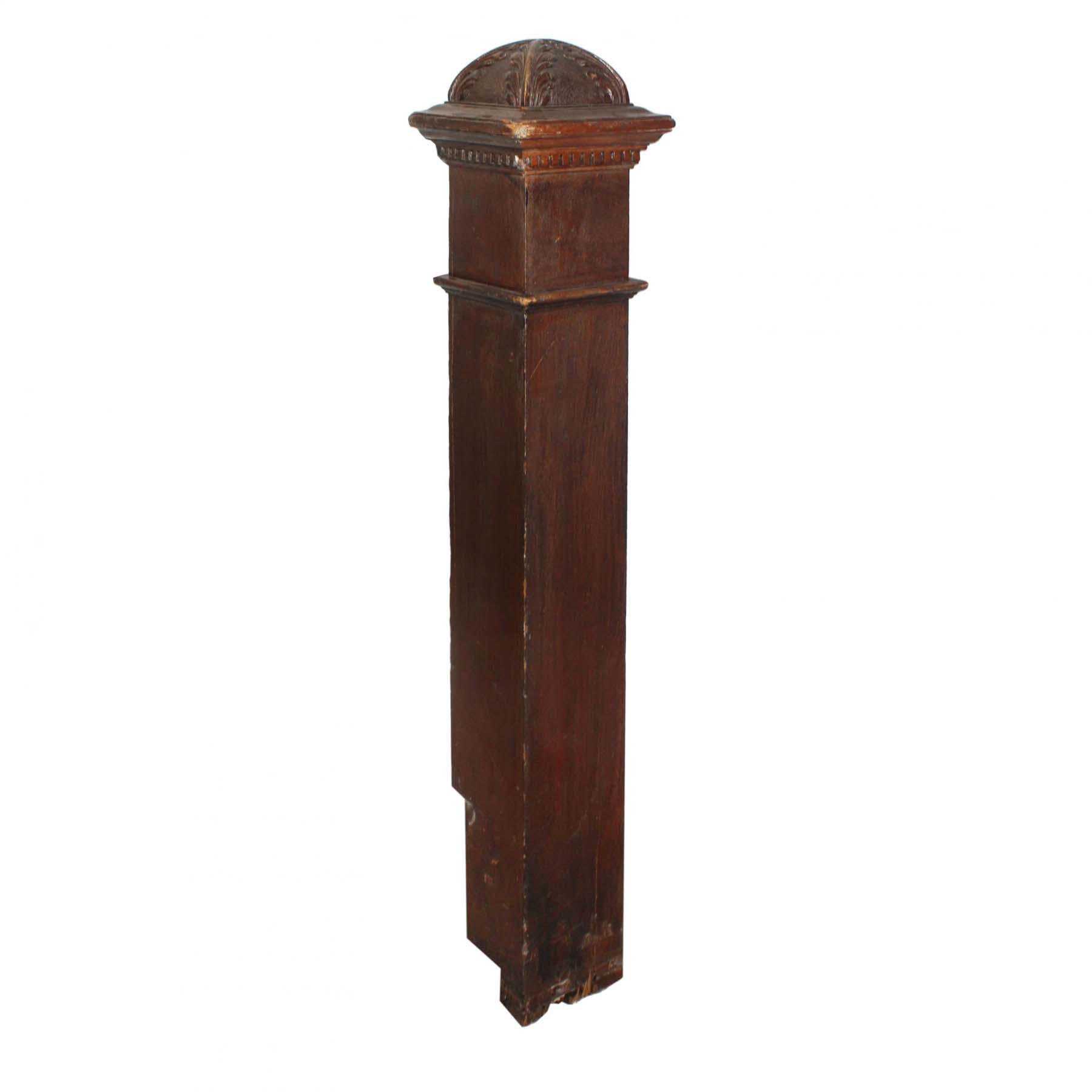 SOLD Salvaged Antique Oak Newel Post, Manuel House-0