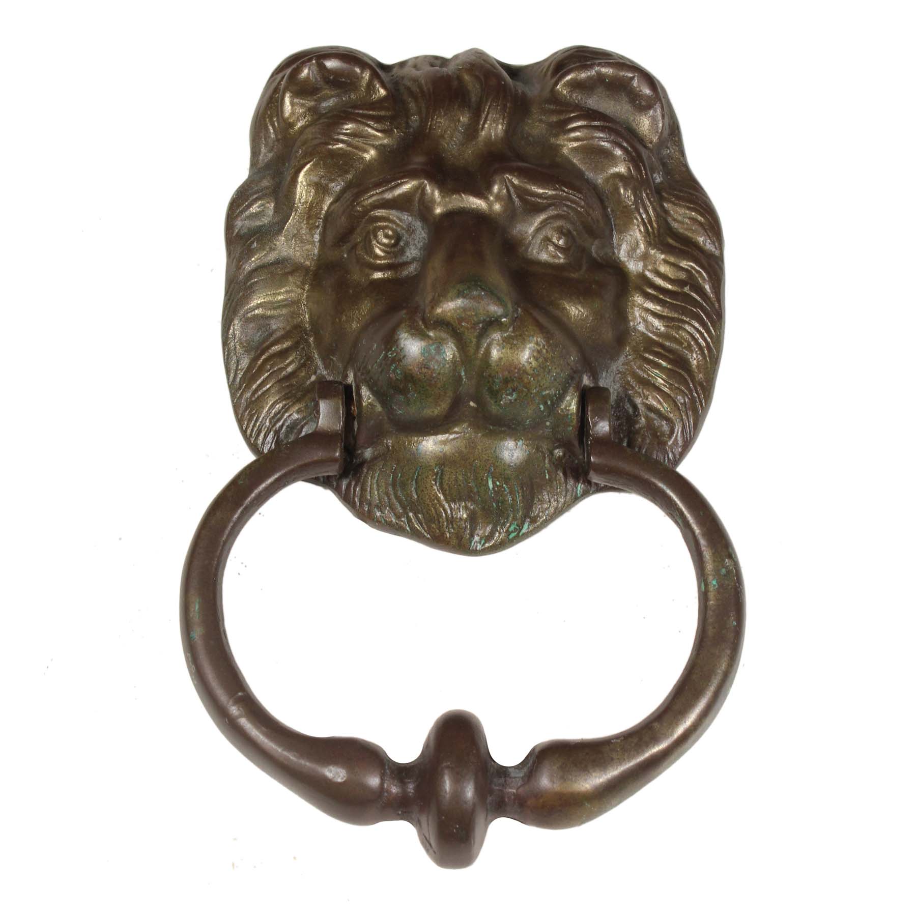 SOLD Cast Brass Lion Door Knocker, Vintage Hardware-0