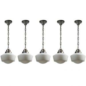 Petite Antique Schoolhouse Pendant Lights, Darkened Nickel-0