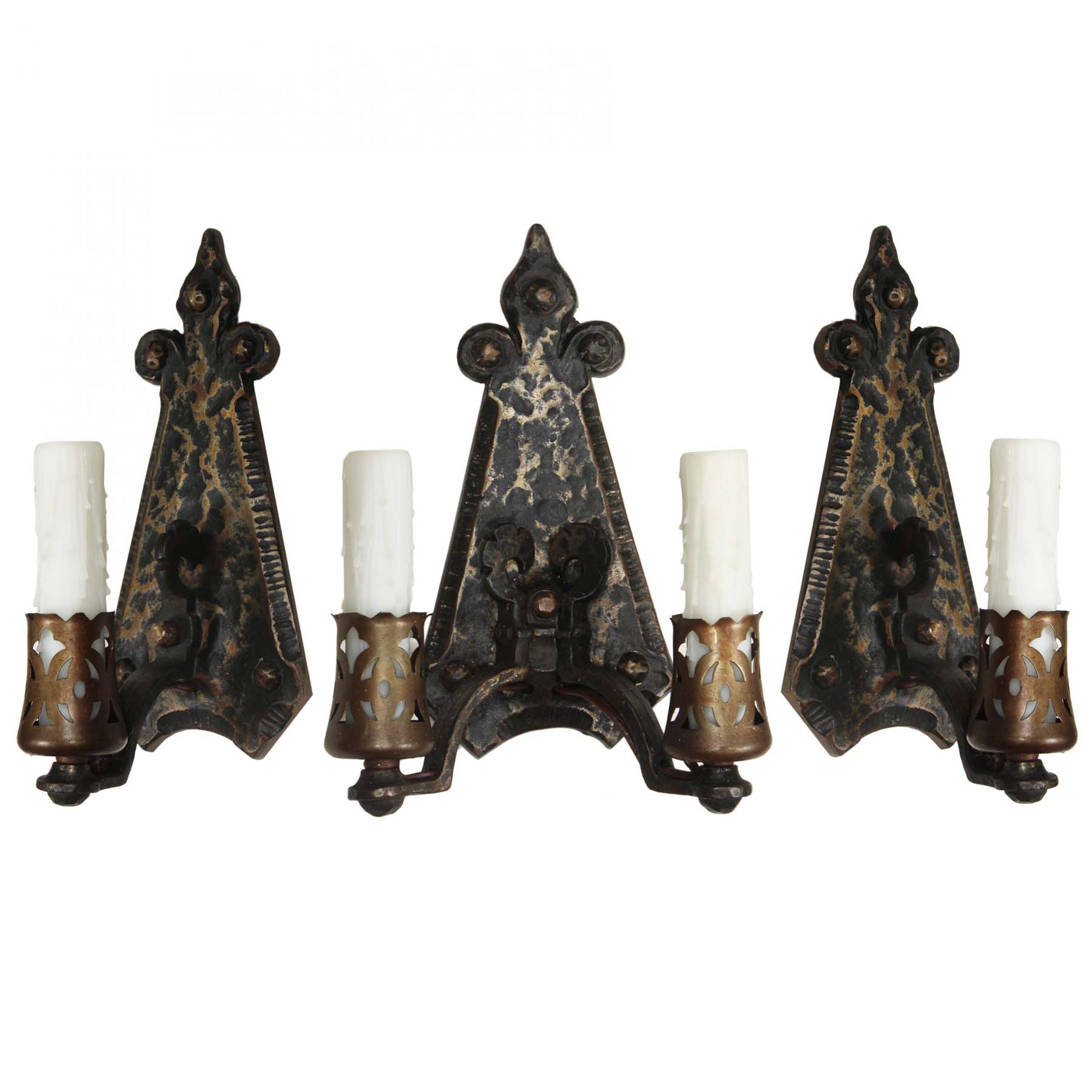 SOLD Set of Antique Tudor Sconces, Lightolier -0